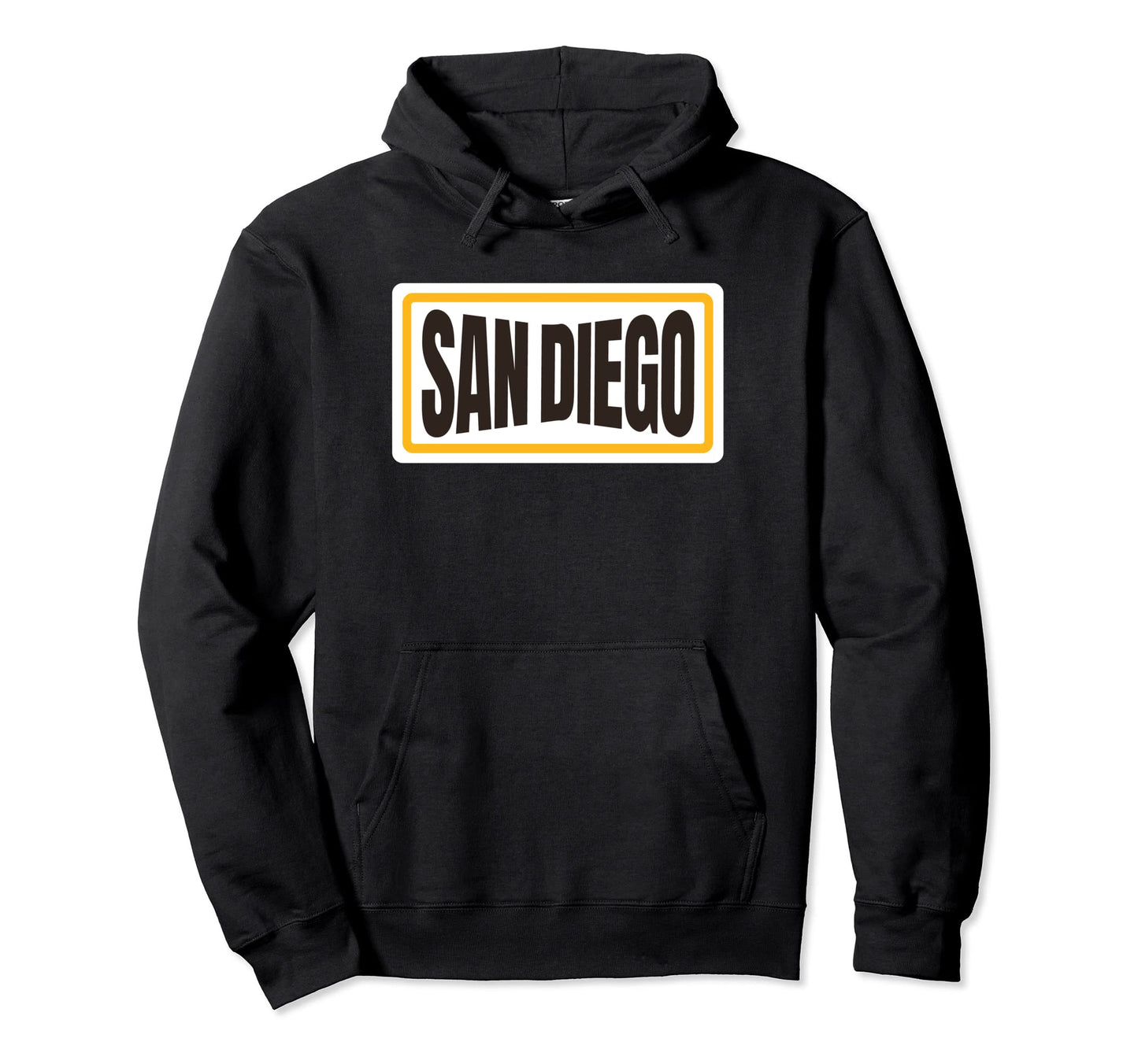 Fun San Diego Brown Yellow Striped San Hoodie - Graphic Print for Adults - T-Shirt, Sweatshirt, Hoodie