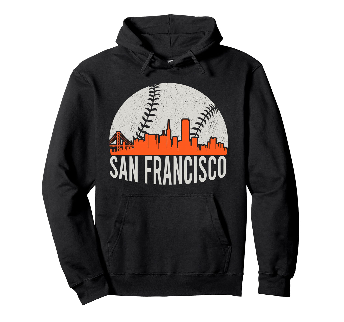 San Francisco Skyline Baseball Present Hoodie - Trendy Graphic for Adults - T-Shirt, Sweatshirt, Hoodie