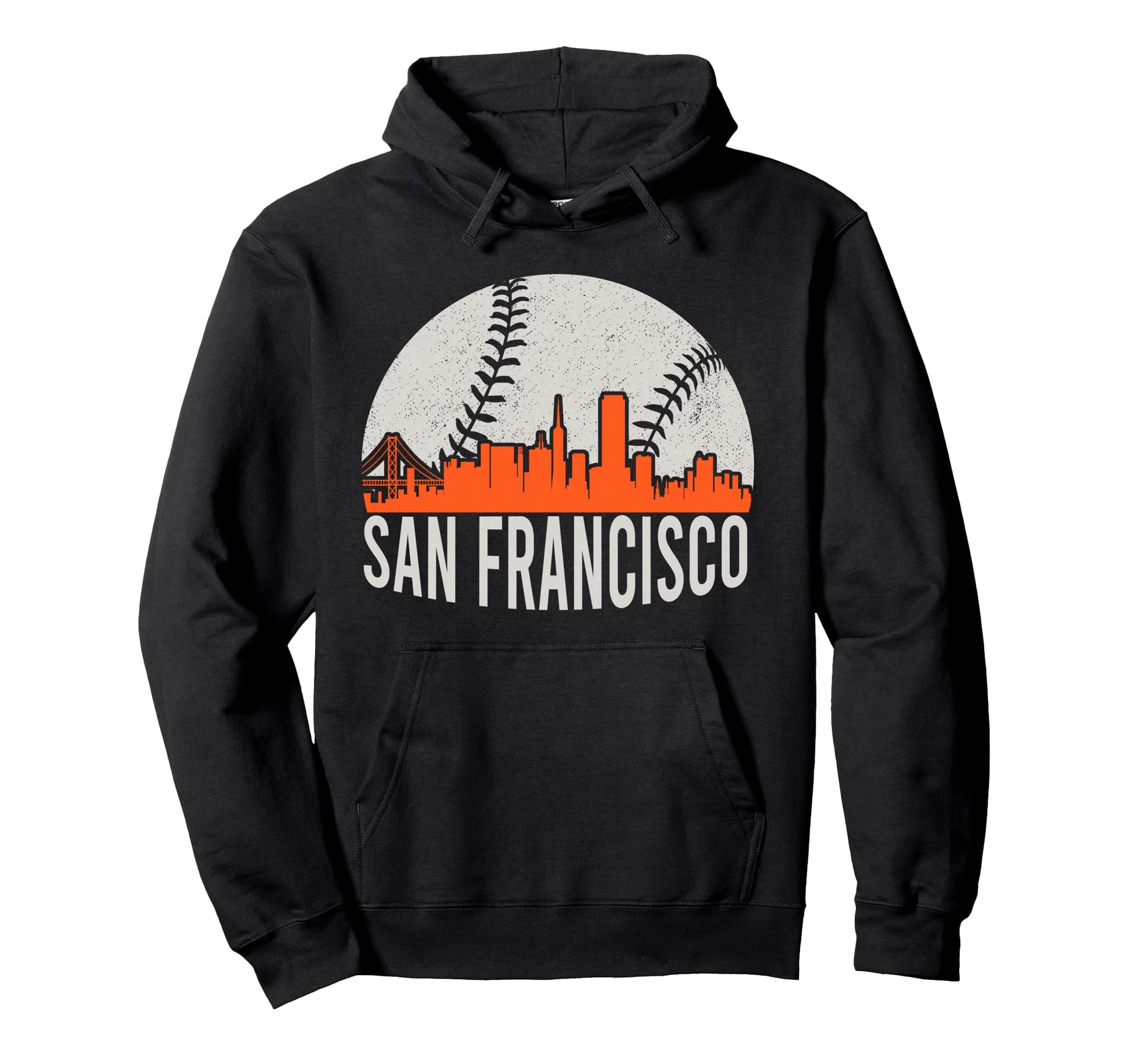 San Francisco Skyline Baseball Present Hoodie - Trendy Graphic for Adults - T-Shirt, Sweatshirt, Hoodie