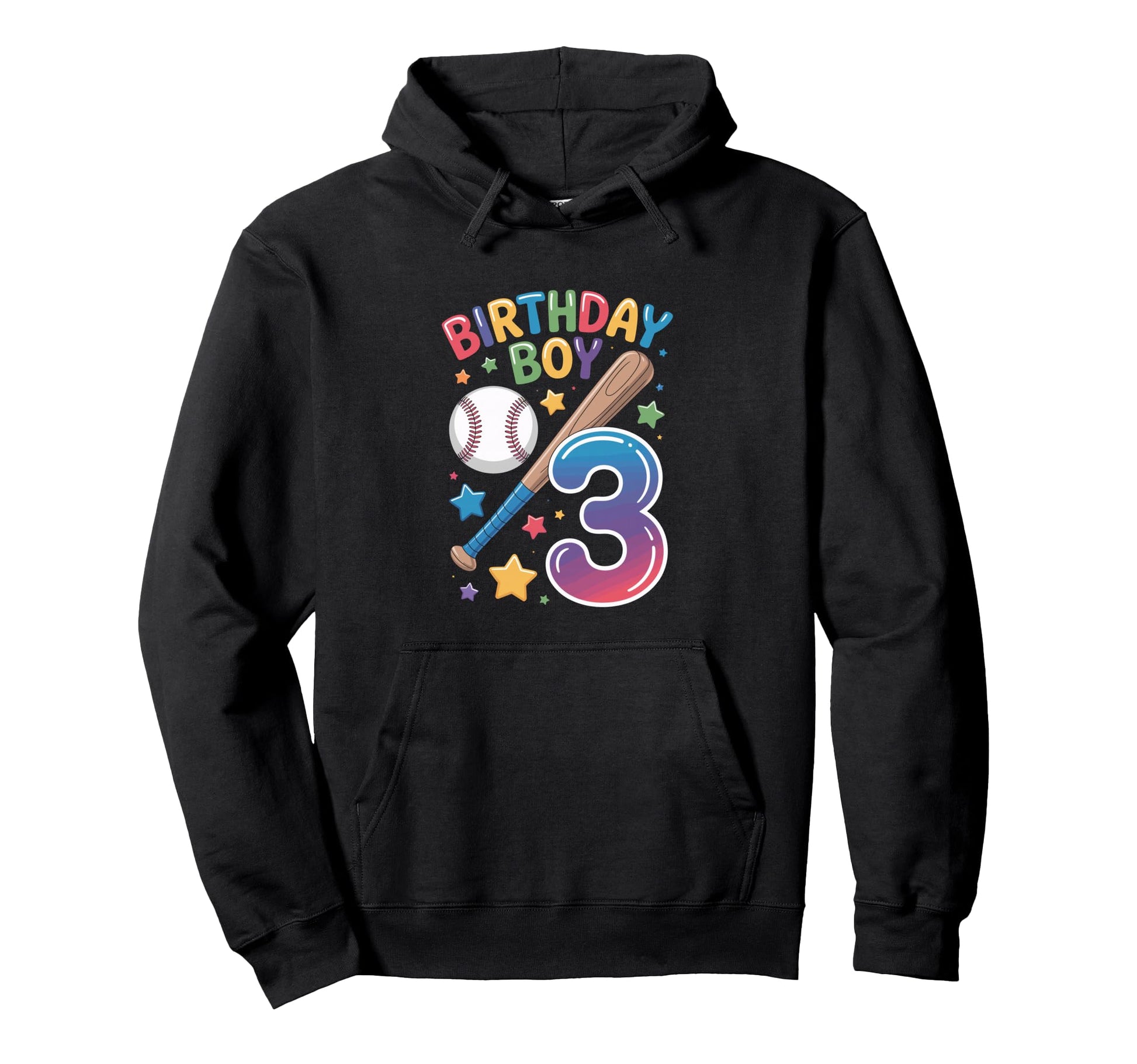 Birthday 3Rd Birthday Baseball Hoodie - Graphic Print for Adults - T-Shirt, Sweatshirt, Hoodie