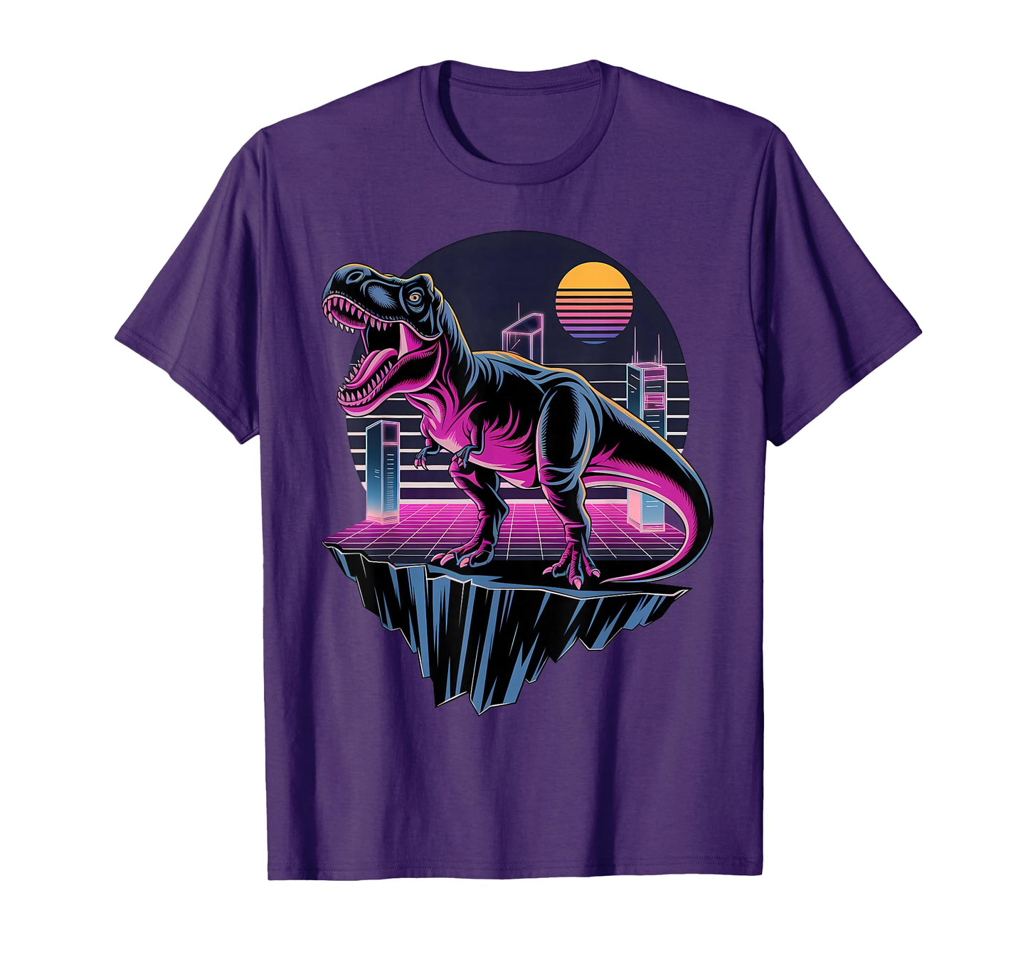 Electric T Rex Neon Dinosaur Aesthetic T-Shirt - Novelty Apparel for Adults - T-Shirt, Sweatshirt, Hoodie