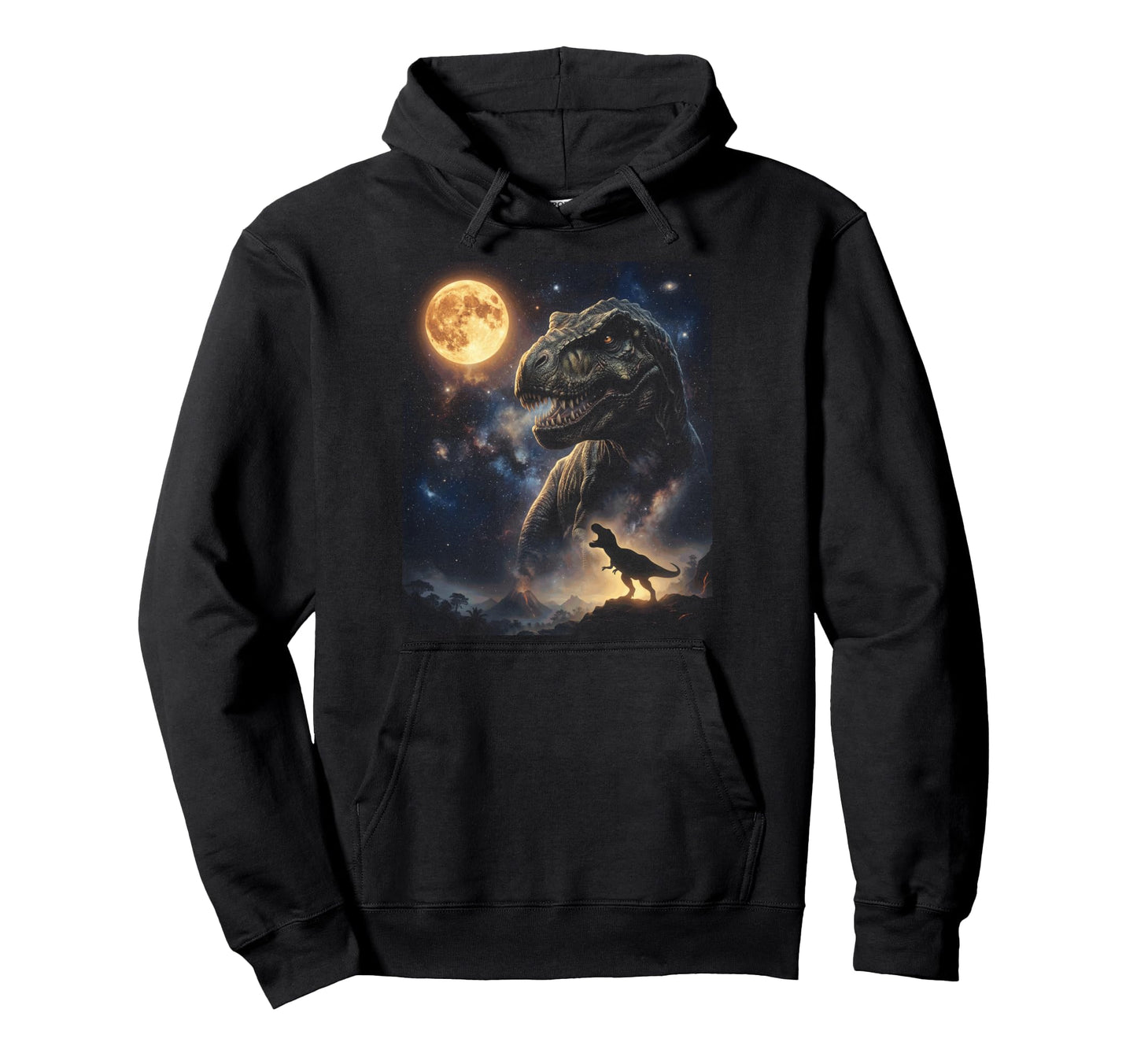 T Rex Art Celestial Moon Galaxy Hoodie - Novelty Apparel Men Women - T-Shirt, Sweatshirt, Hoodie
