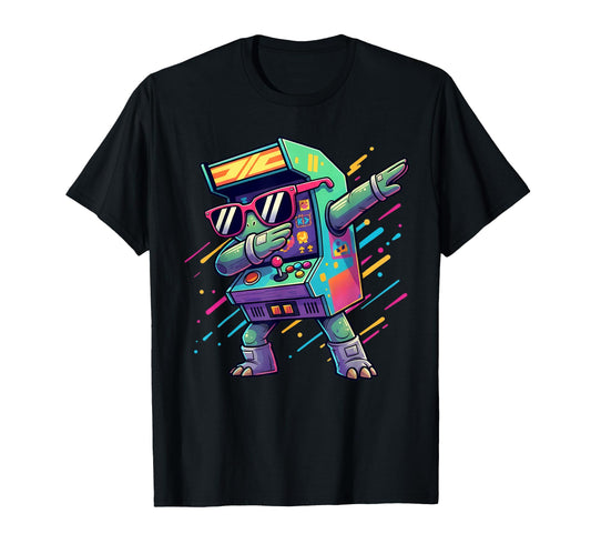 Arcade Cabinet Machine Dabbing 70S T-Shirt - Aesthetic Graphic Men Women - T-Shirt, Sweatshirt, Hoodie