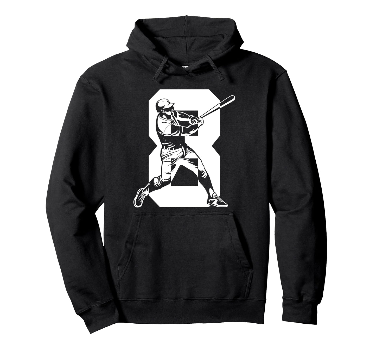 Number 8 Years Baseball 8Th Birthday Hoodie - Unique Graphic Unisex - T-Shirt, Sweatshirt, Hoodie