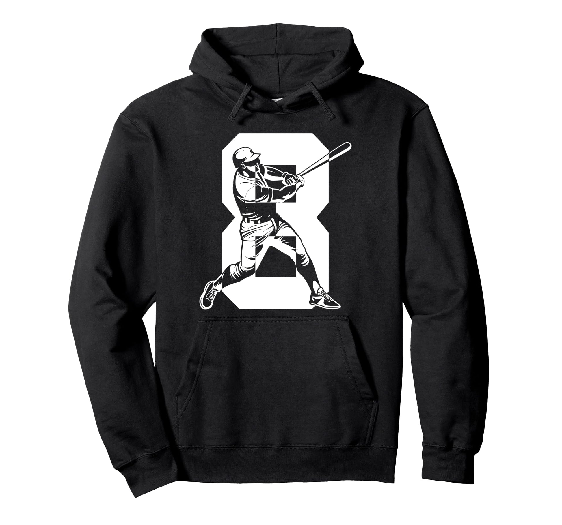 Number 8 Years Baseball 8Th Birthday Hoodie - Unique Graphic Unisex - T-Shirt, Sweatshirt, Hoodie