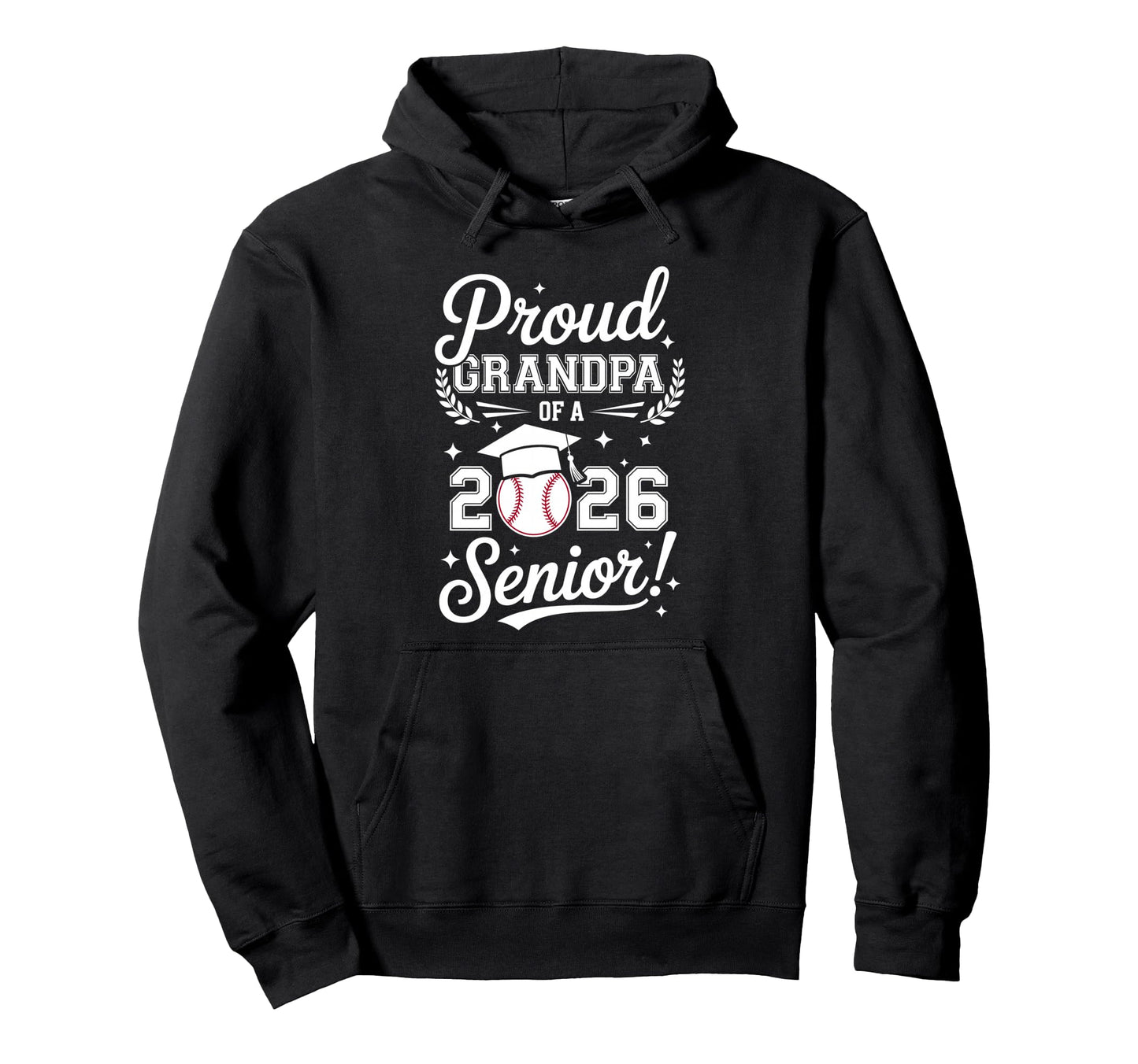 Proud Grandpa 2026 Senior Baseball Hoodie - Custom Art Print Men Women - T-Shirt, Sweatshirt, Hoodie