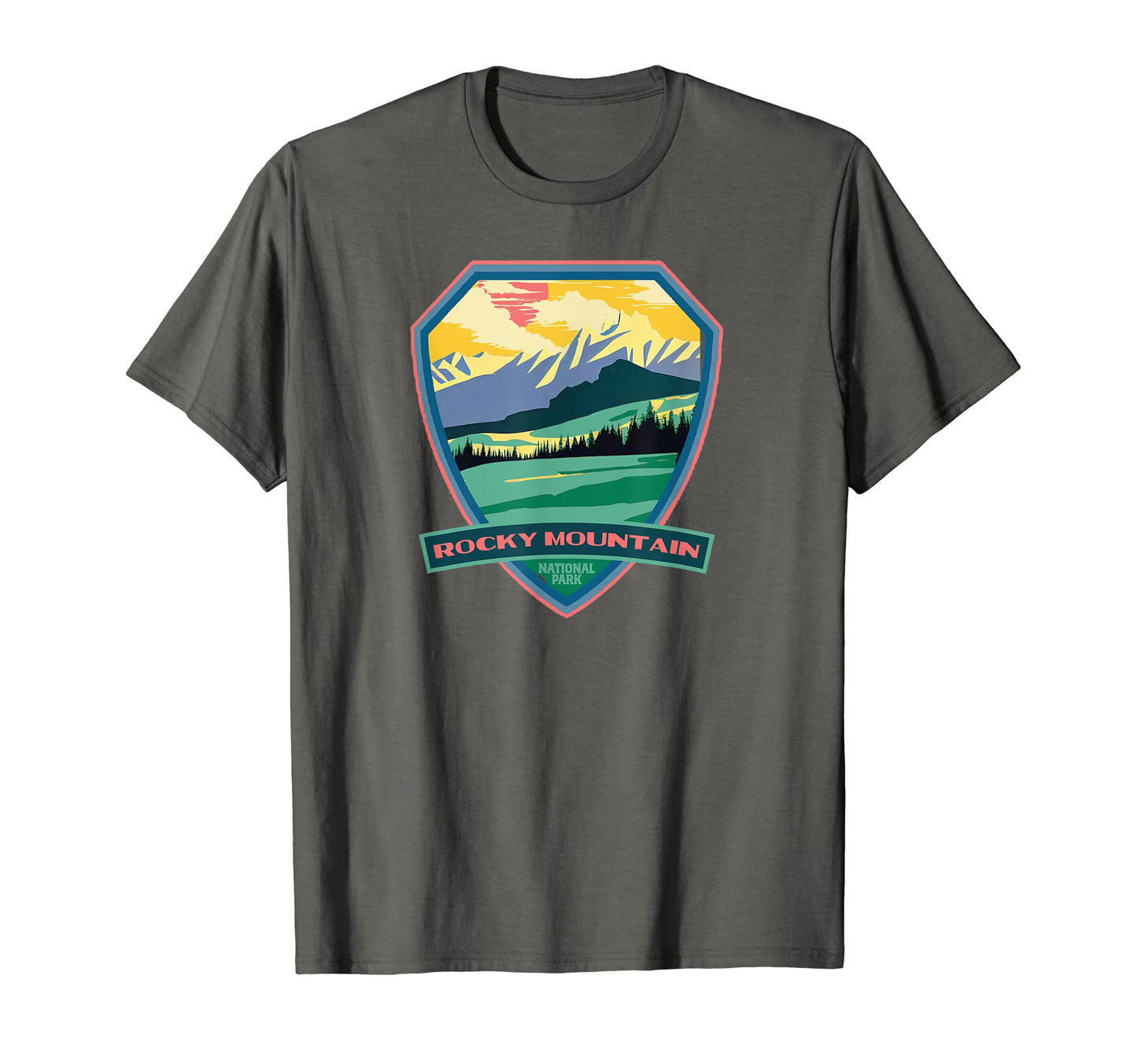 Rocky Mountain National Park Wpa Badge T-Shirt - Novelty Apparel Unisex - T-Shirt, Sweatshirt, Hoodie