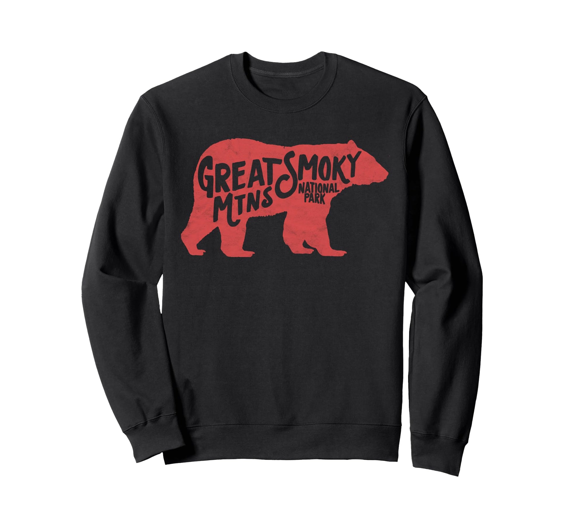 Smoky Mountains Black Bear Typography Sweatshirt - Minimalist Print Unisex - T-Shirt, Sweatshirt, Hoodie
