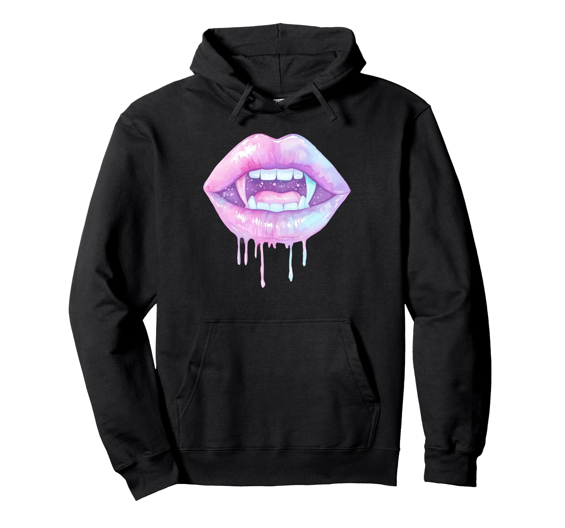 Pastel Goth Vampire Lips Dripping Y2K Hoodie - Aesthetic Graphic Unisex - T-Shirt, Sweatshirt, Hoodie