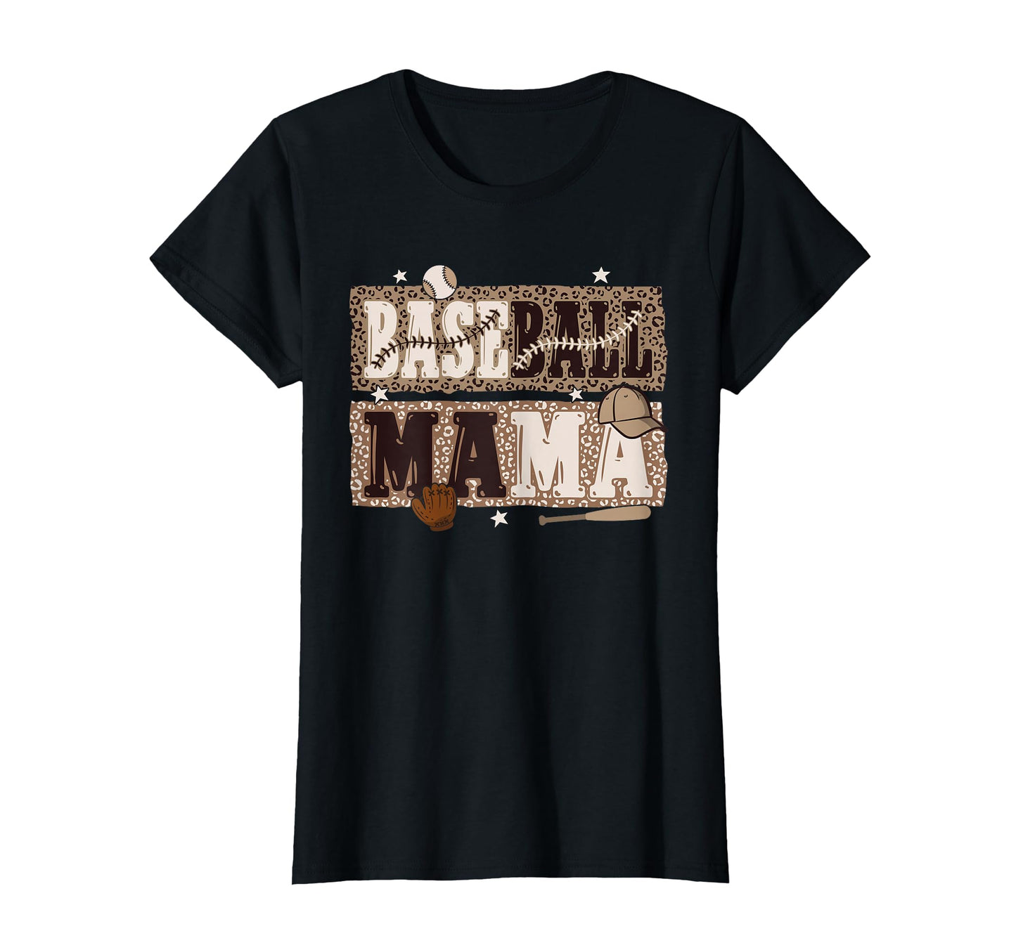 Baseball Mom Leopard Art Funny T-Shirt - Custom Art Print Men Women - T-Shirt, Sweatshirt, Hoodie
