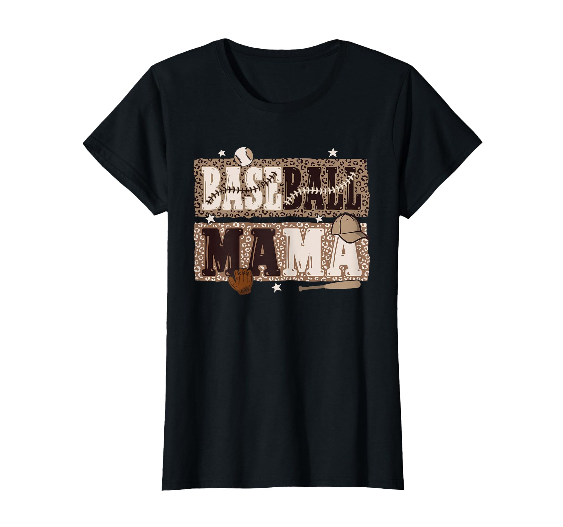 Baseball Mom Leopard Art Funny T-Shirt - Custom Art Print Men Women - T-Shirt, Sweatshirt, Hoodie