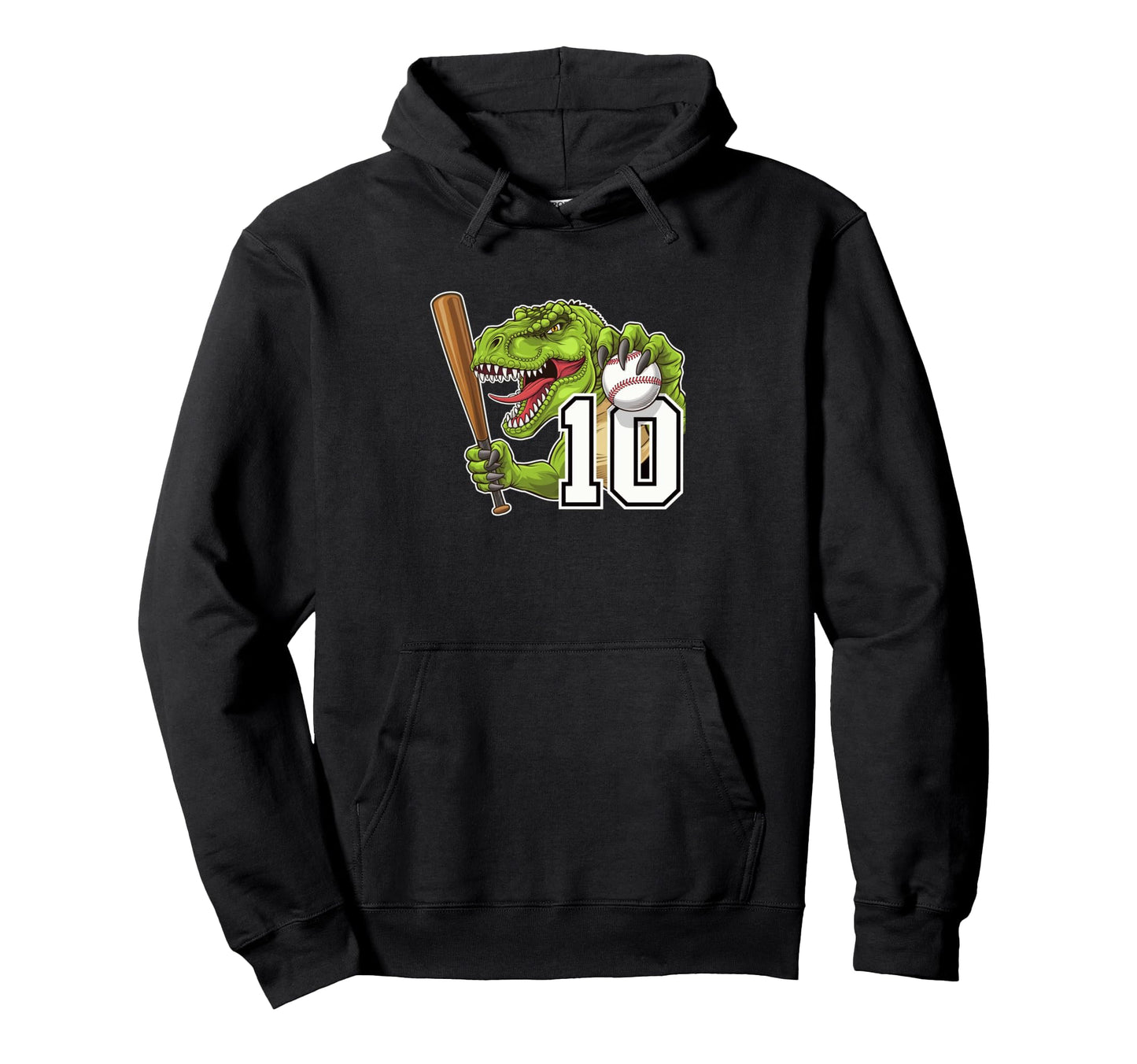 Rawr Im 10 Dino Dinosaur Baseball Hoodie - Fun Novelty Design Men Women - T-Shirt, Sweatshirt, Hoodie