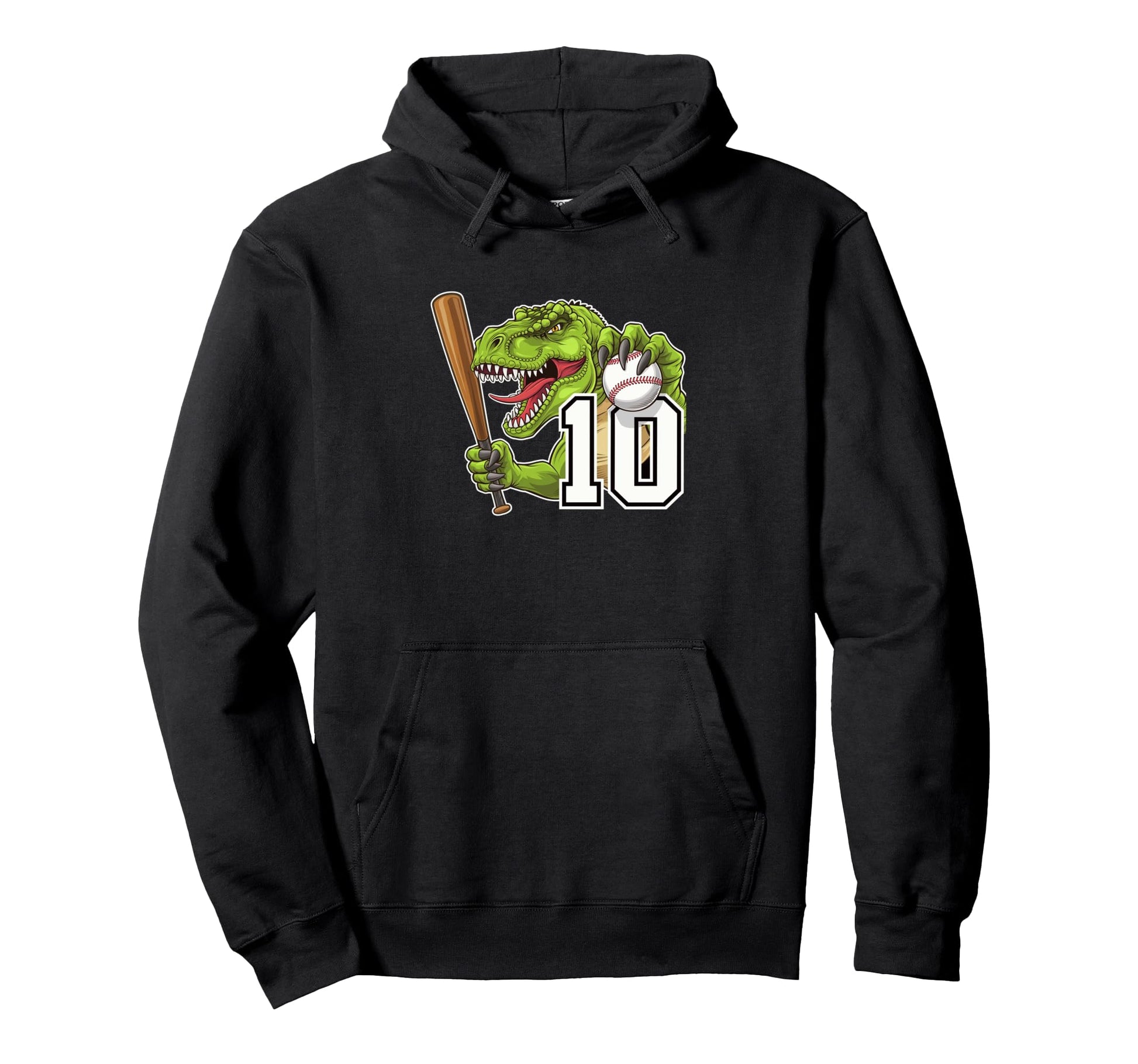 Rawr Im 10 Dino Dinosaur Baseball Hoodie - Fun Novelty Design Men Women - T-Shirt, Sweatshirt, Hoodie