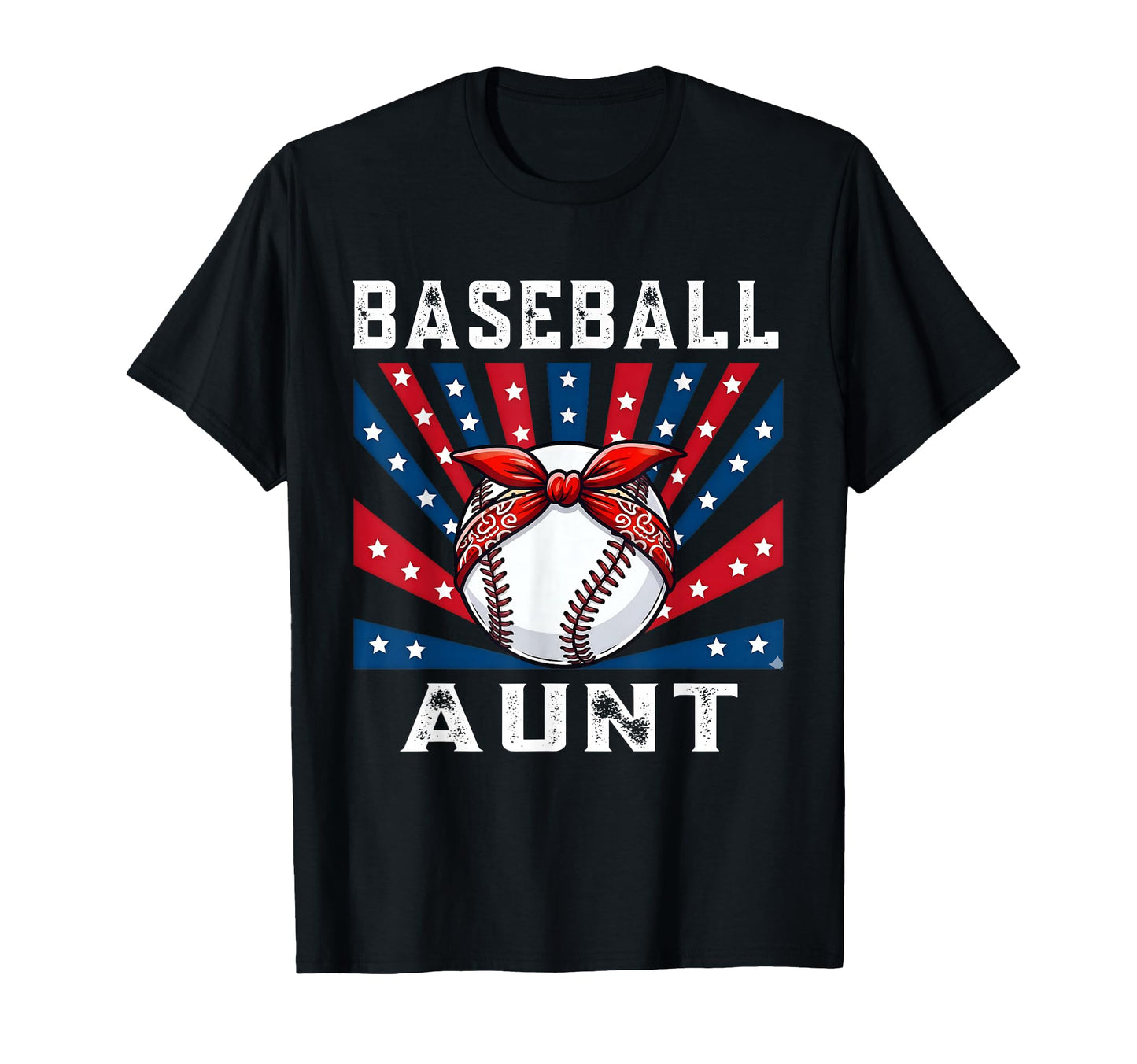 Baseball Auntie Usa Flag Bow Aunt T-Shirt - Minimalist Print Unisex - T-Shirt, Sweatshirt, Hoodie