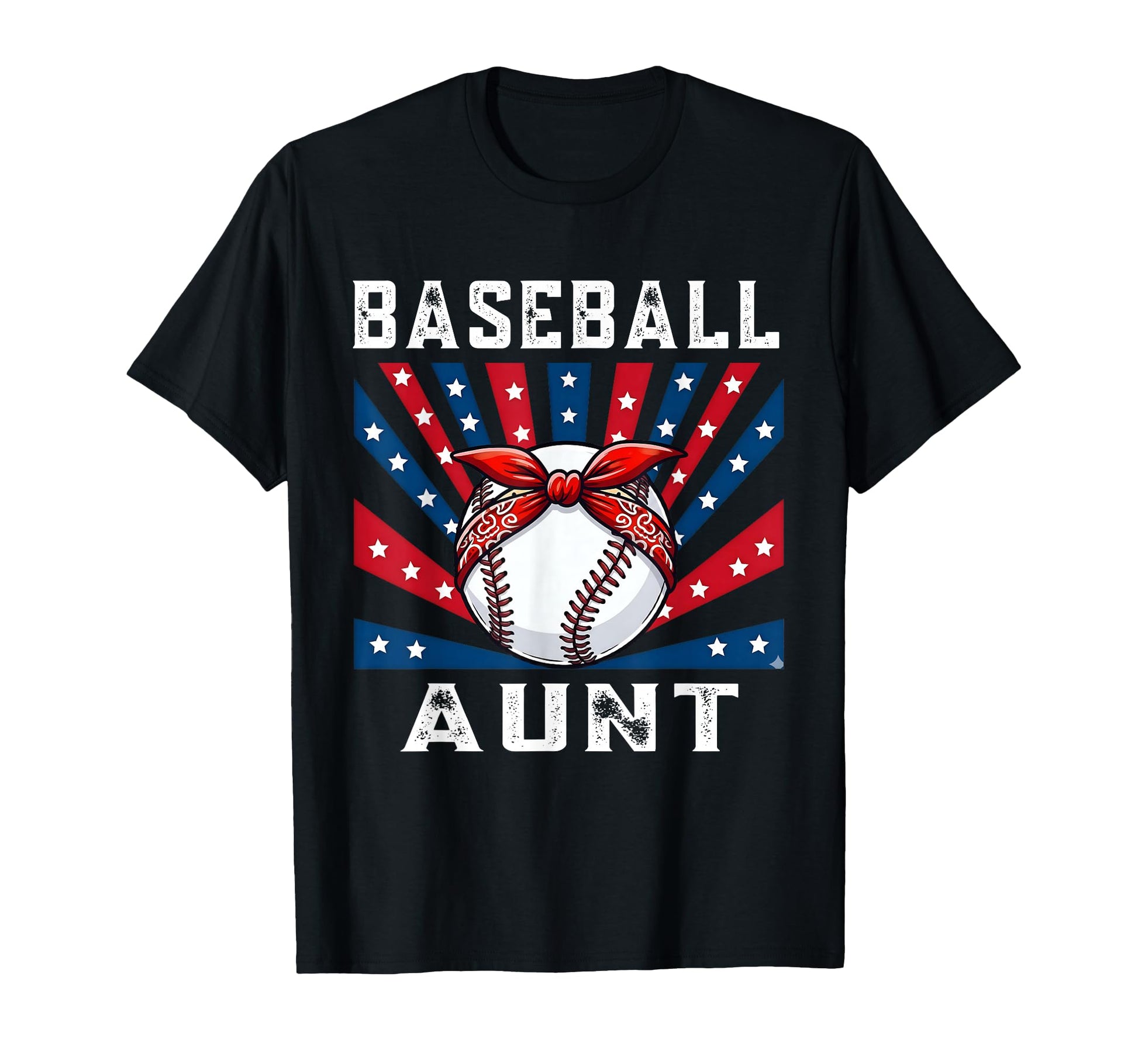 Baseball Auntie Usa Flag Bow Aunt T-Shirt - Minimalist Print Unisex - T-Shirt, Sweatshirt, Hoodie