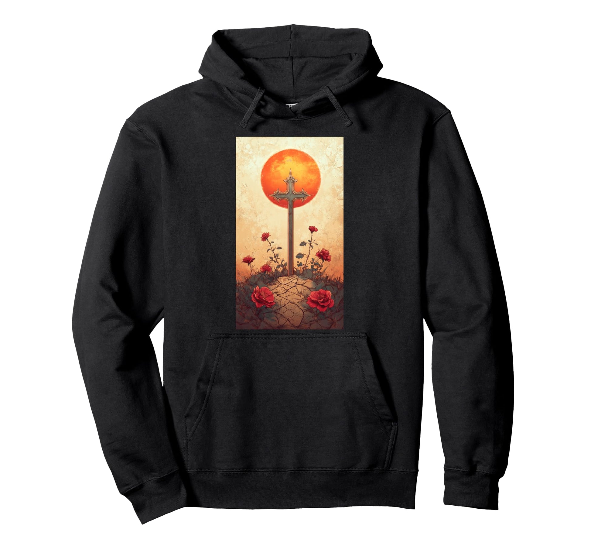 Gothic Cross Grunge Aesthetic Y2K Goth Hoodie - Graphic Print Men Women - T-Shirt, Sweatshirt, Hoodie