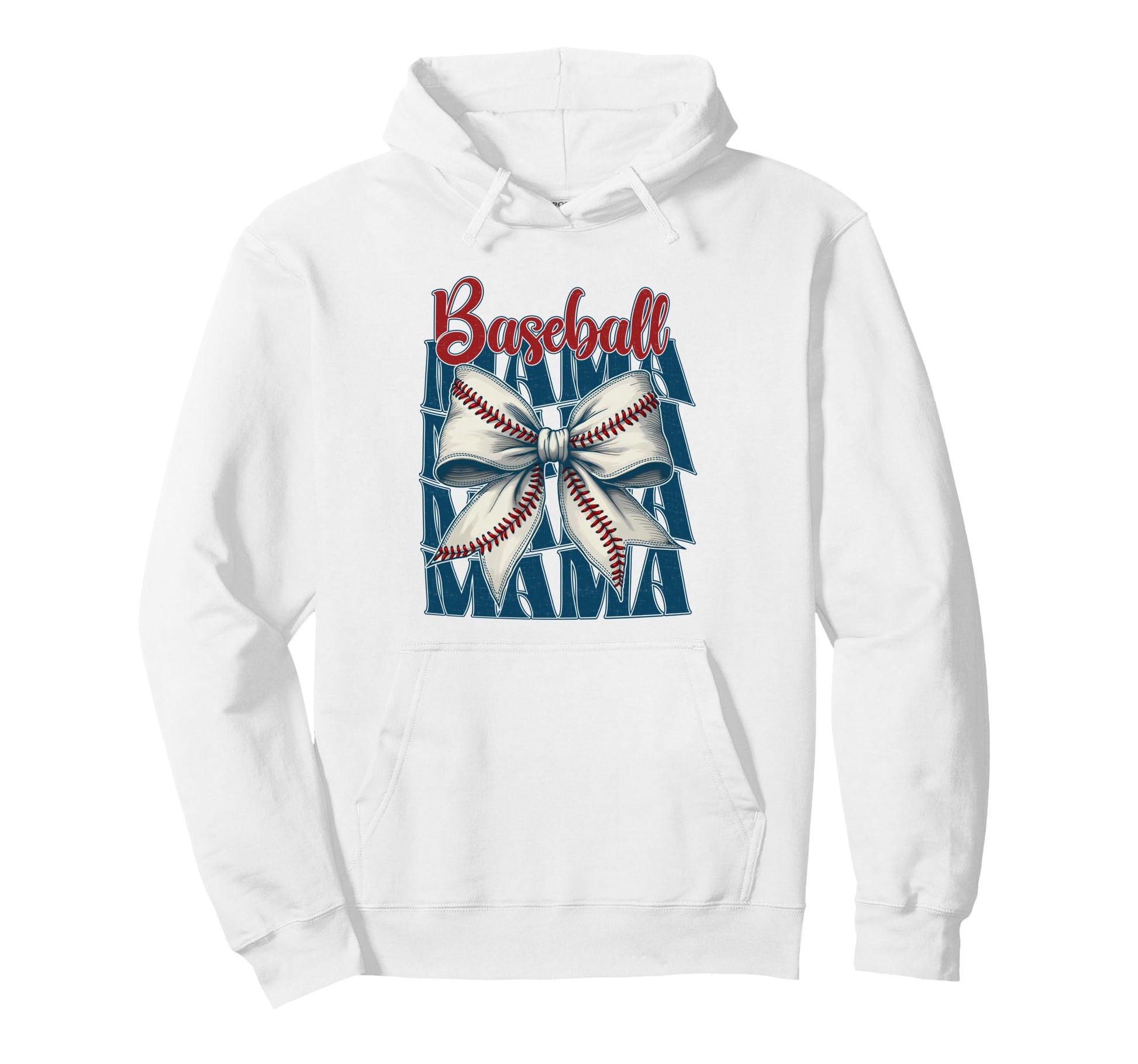 Baseball Mama Bow Motherrs Day Hoodie - Streetwear Style for Adults - T-Shirt, Sweatshirt, Hoodie