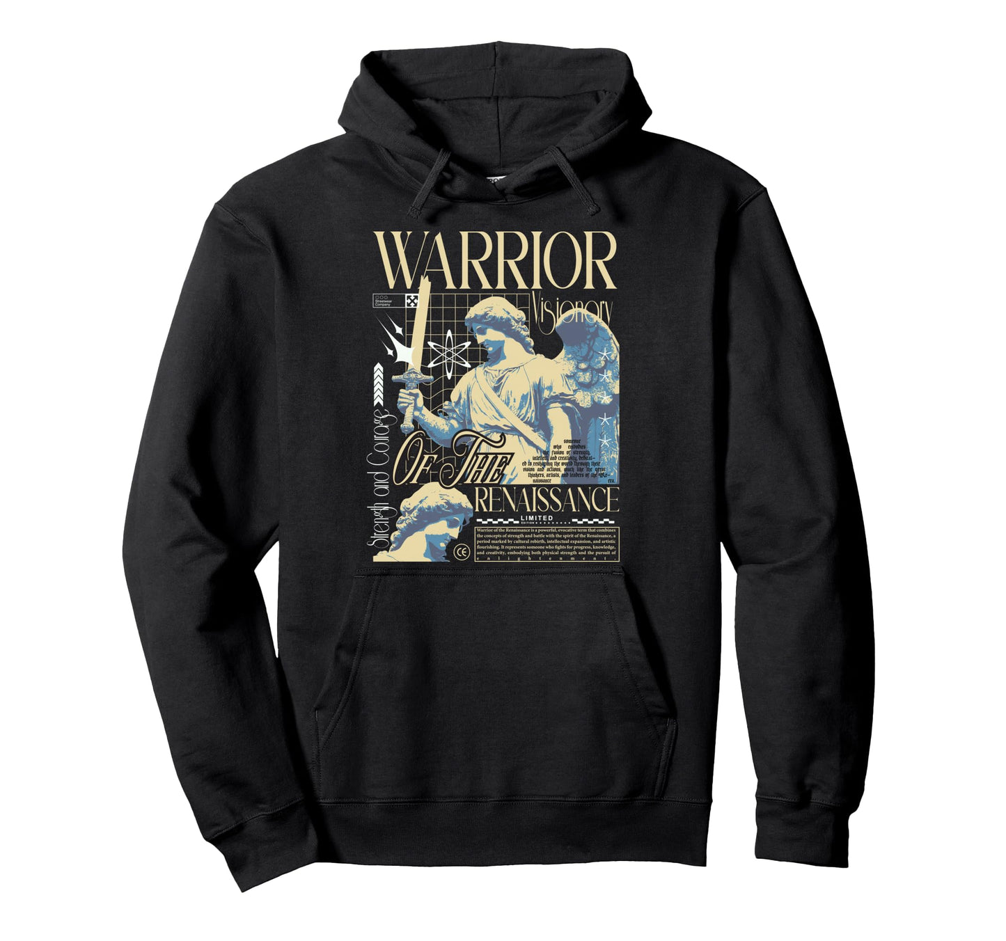 Y2K Warrior Bold Urban Graffiti Hoodie - Streetwear Style Men Women - T-Shirt, Sweatshirt, Hoodie