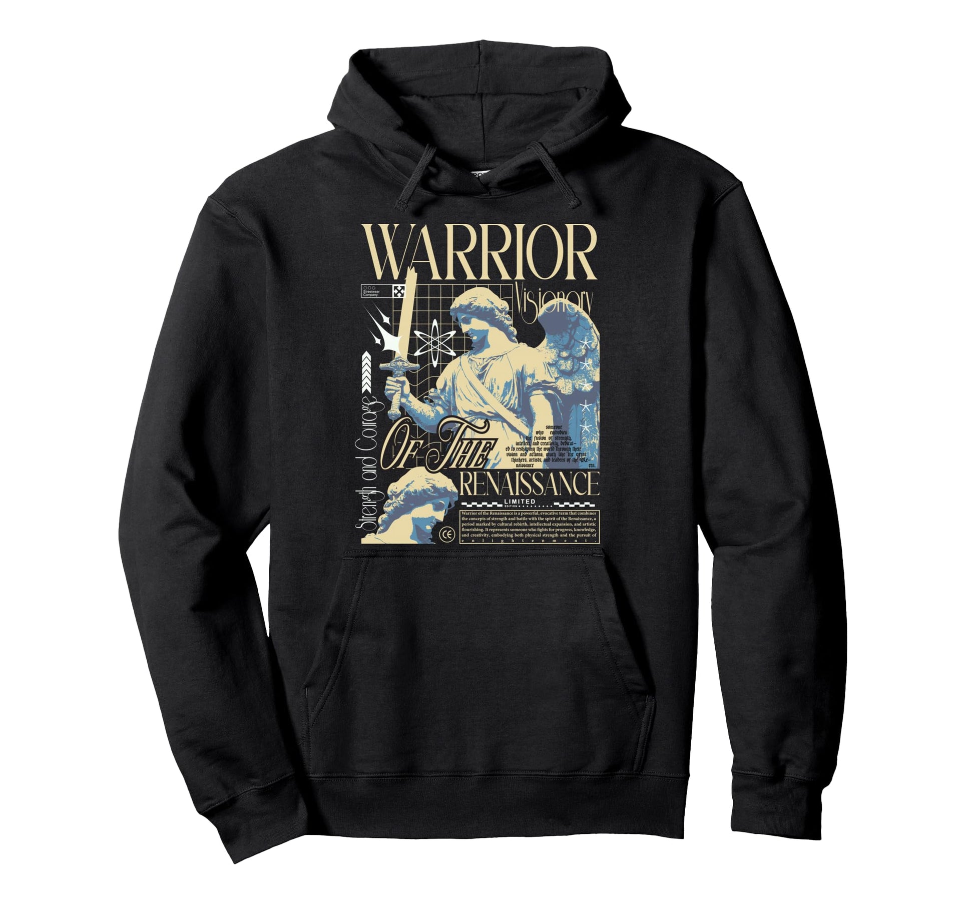 Y2K Warrior Bold Urban Graffiti Hoodie - Streetwear Style Men Women - T-Shirt, Sweatshirt, Hoodie