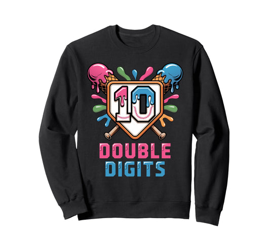 10Th Birthday Double Digits Sweatshirt - Streetwear Style Men Women - T-Shirt, Sweatshirt, Hoodie