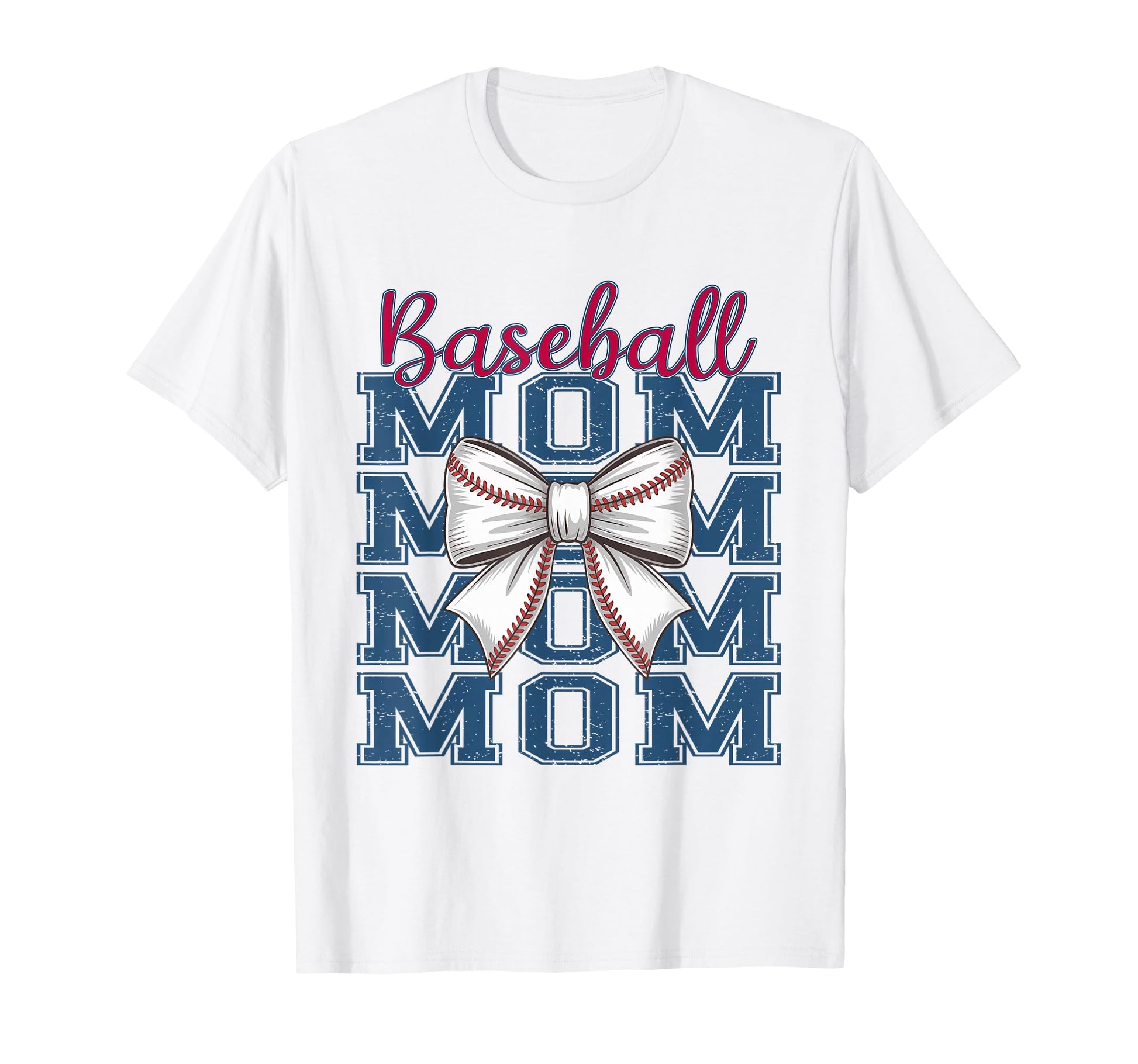Baseball Mom Coquette Bow Mama T-Shirt - Novelty Apparel for Adults - T-Shirt, Sweatshirt, Hoodie