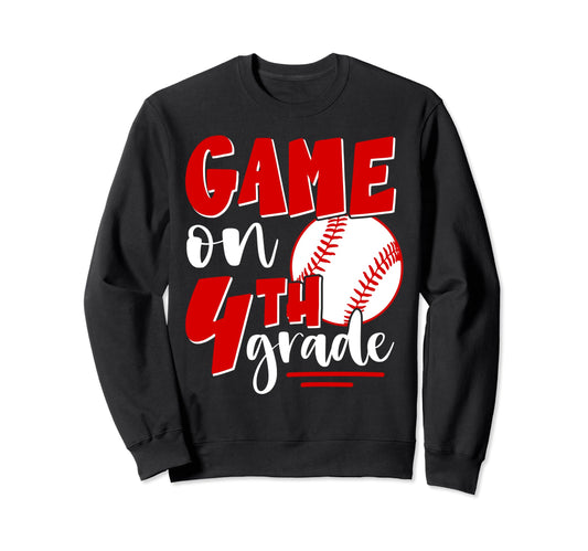4Th Grade Baseball Player 1St Day Sweatshirt - Minimalist Print Men Women - T-Shirt, Sweatshirt, Hoodie
