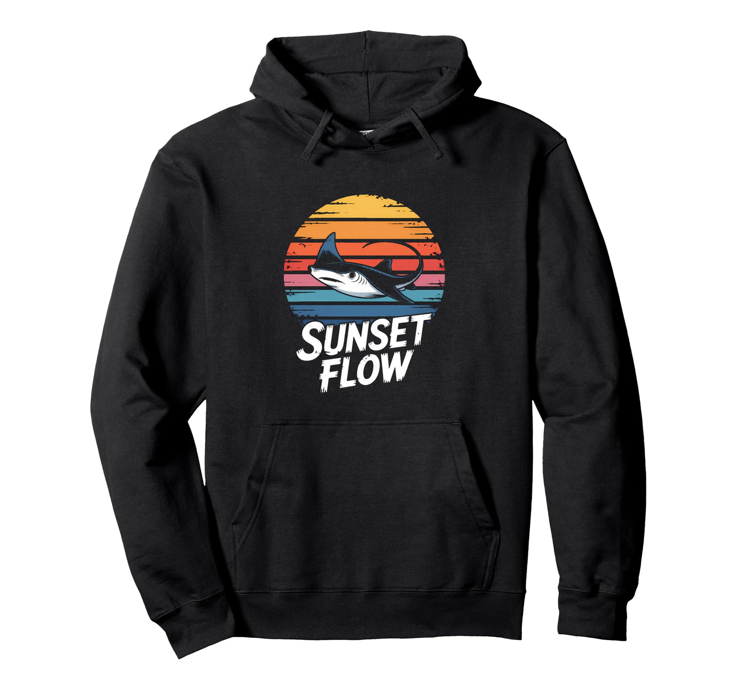 Sunset Flow Stingray Stripes Coastal Hoodie - Streetwear Style Unisex - T-Shirt, Sweatshirt, Hoodie
