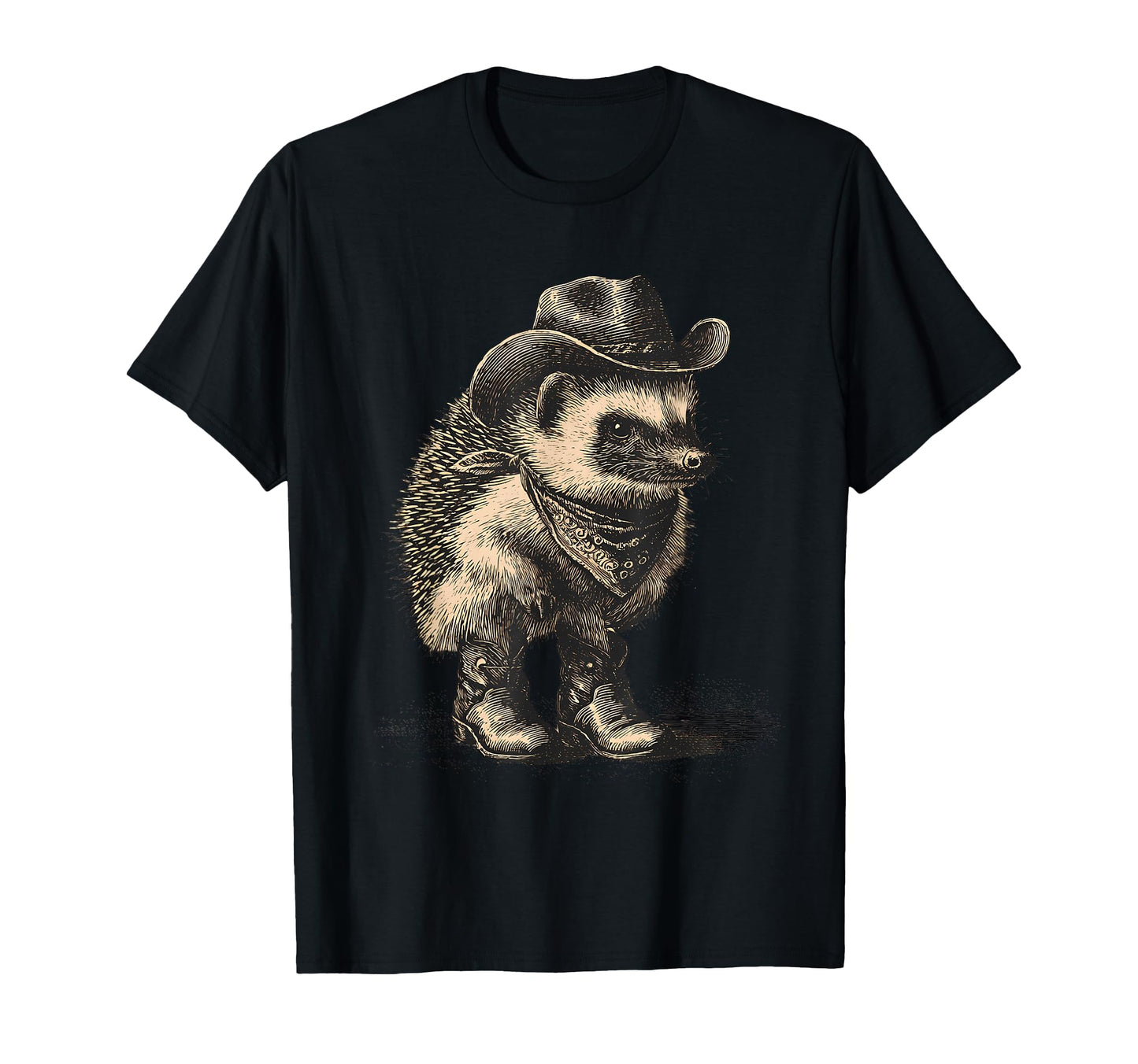 Hedgehog Cowboy Rodeo Cowgirl T-Shirt - Casual Everyday Wear Men Women - T-Shirt, Sweatshirt, Hoodie