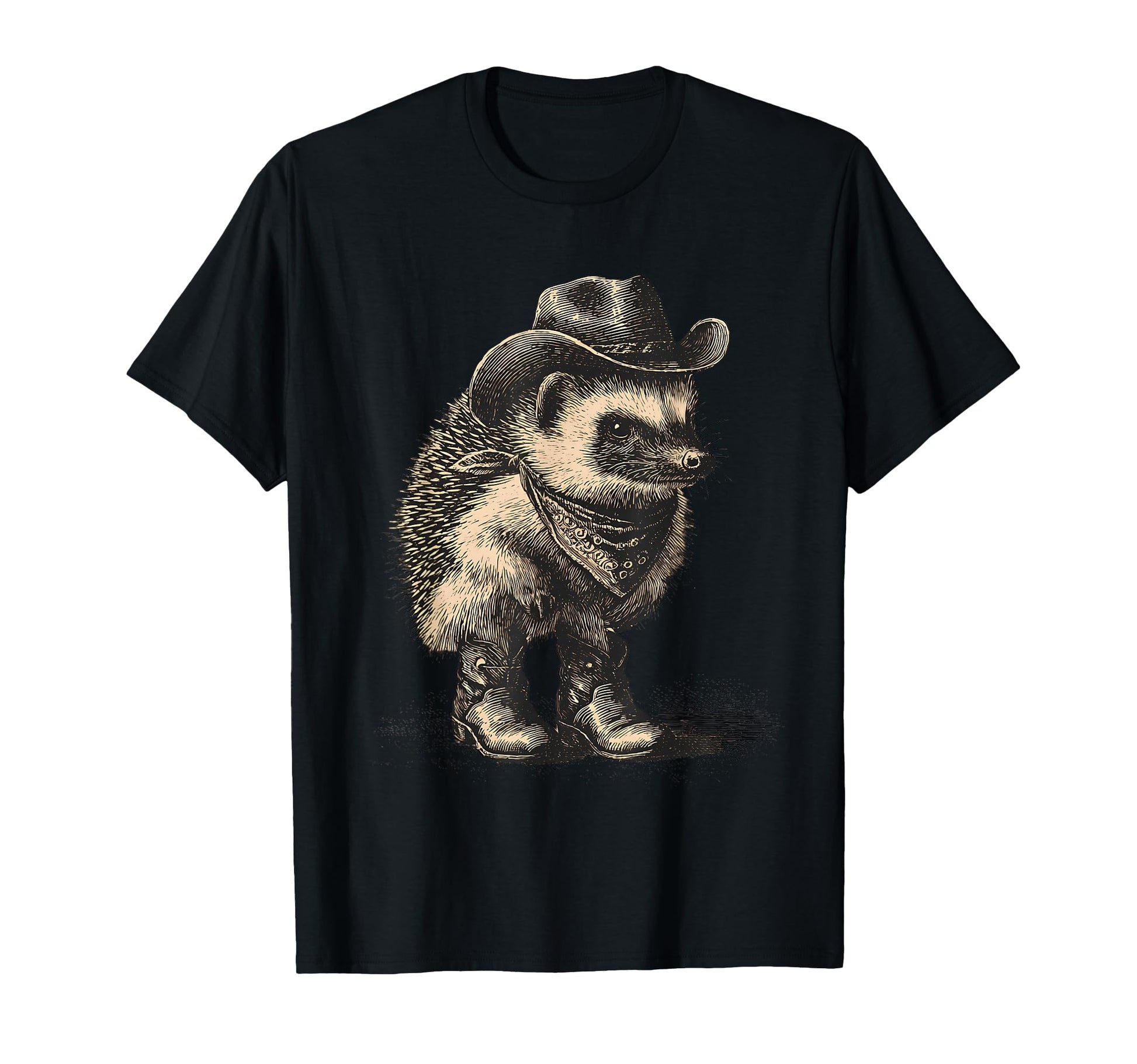 Hedgehog Cowboy Rodeo Cowgirl T-Shirt - Casual Everyday Wear Men Women - T-Shirt, Sweatshirt, Hoodie