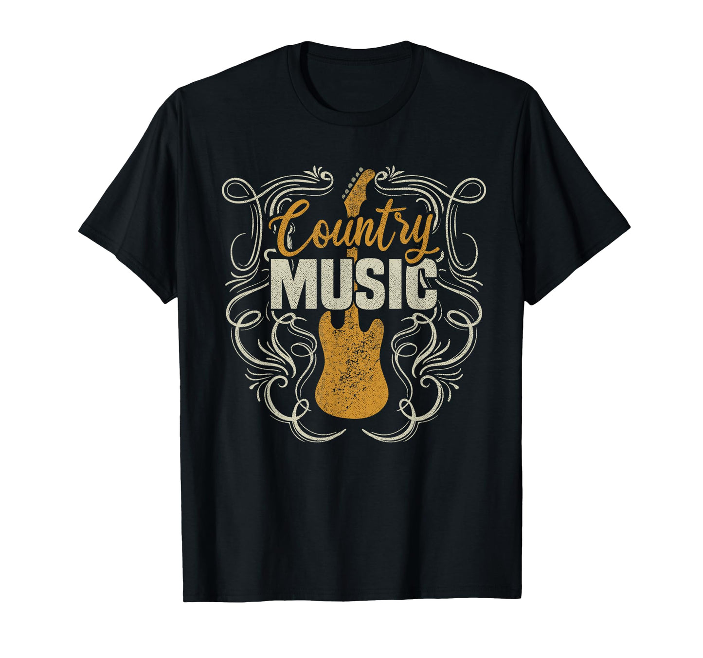 Country Music Guitar Western T-Shirt - Custom Art Print Unisex - T-Shirt, Sweatshirt, Hoodie