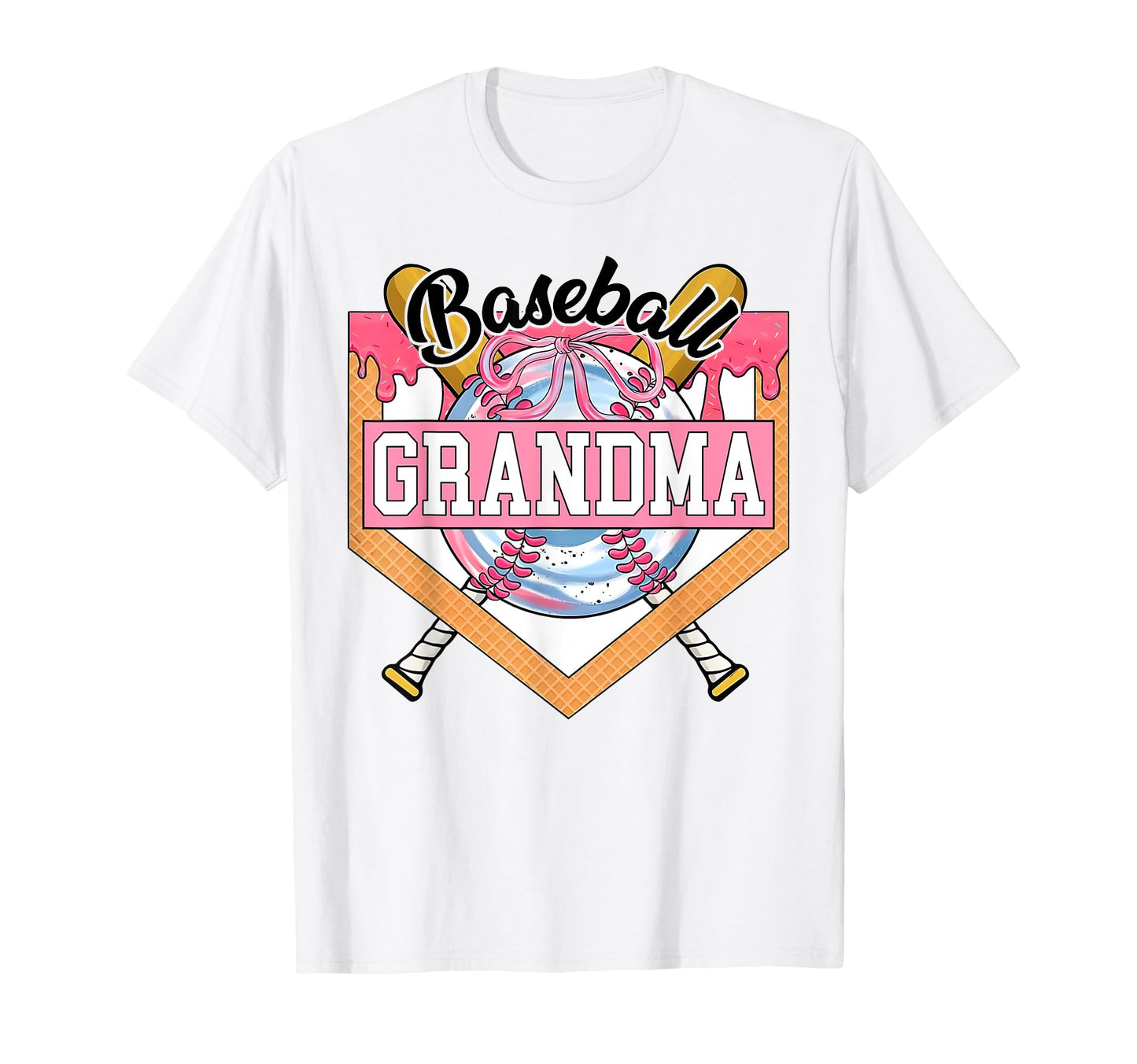 Baseball Grandma Coquette Bow Game T-Shirt - Custom Art Print Men Women - T-Shirt, Sweatshirt, Hoodie