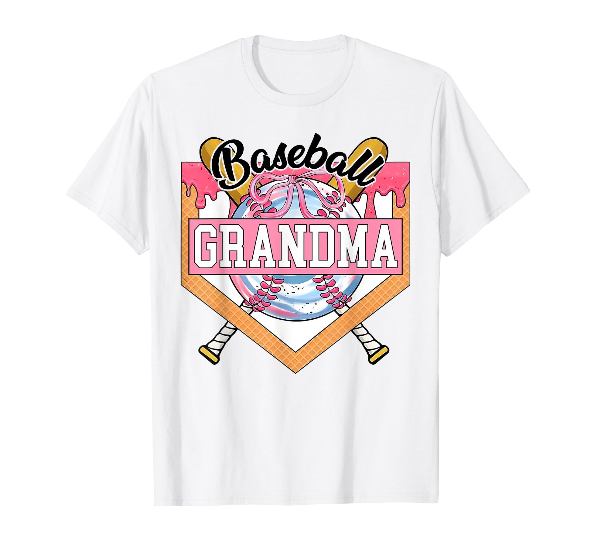 Baseball Grandma Coquette Bow Game T-Shirt - Custom Art Print Men Women - T-Shirt, Sweatshirt, Hoodie
