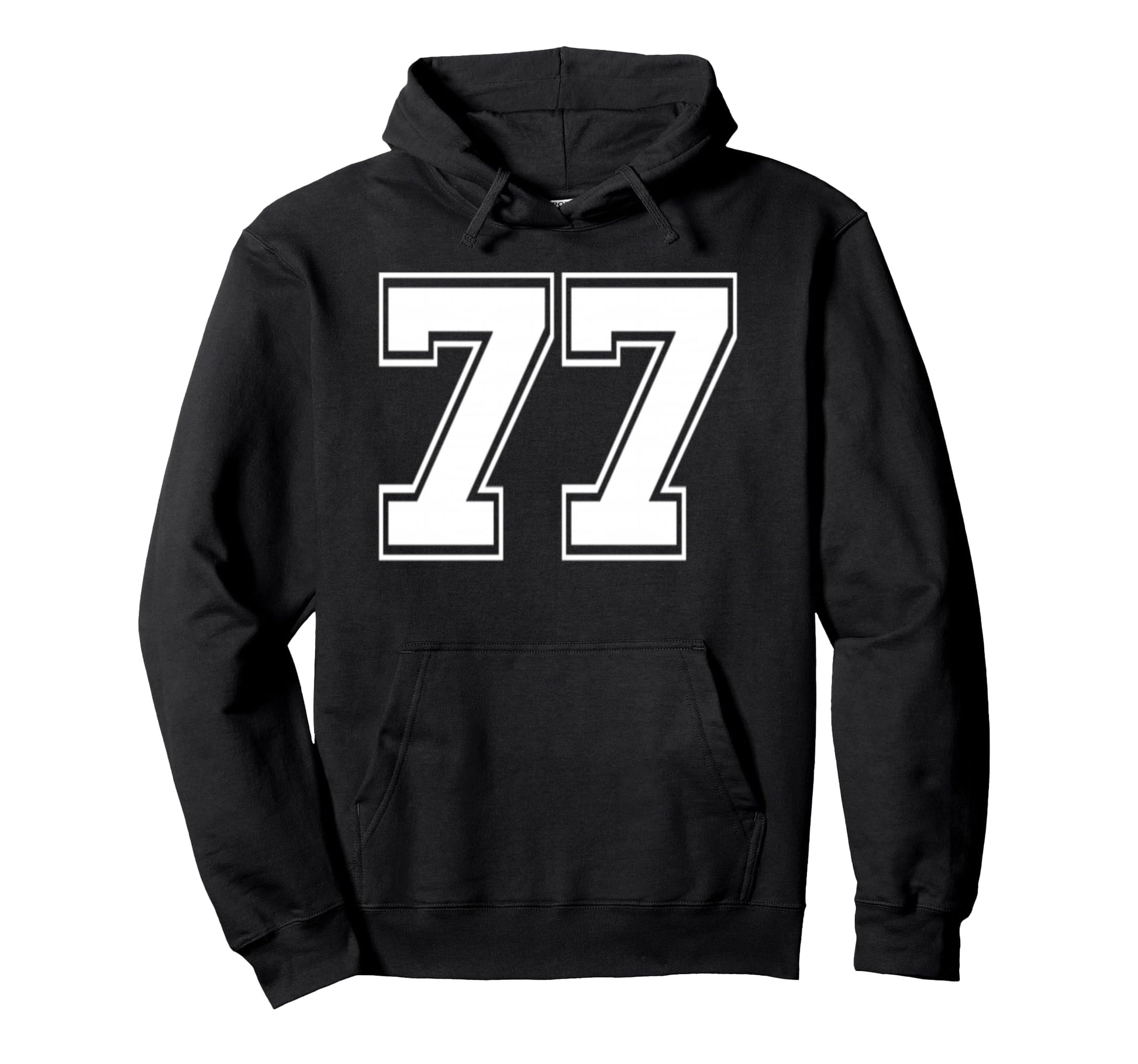 Number 77 Baseball Football Birthday Hoodie - Fun Novelty Design Men Women - T-Shirt, Sweatshirt, Hoodie
