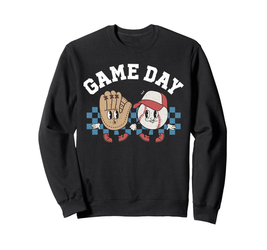 Baseball Groovy Cartoon Love Sweatshirt - Streetwear Style Men Women - T-Shirt, Sweatshirt, Hoodie