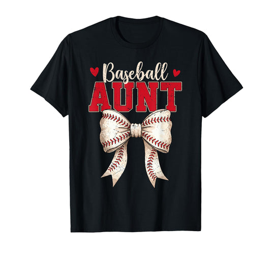 Baseball Aunt Coquette Bow Game Day T-Shirt - Streetwear Style Unisex - T-Shirt, Sweatshirt, Hoodie