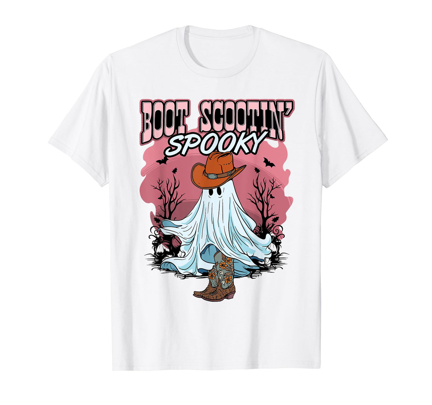 Halloween Ghost Western Funny Boot T-Shirt - Streetwear Style Unisex - T-Shirt, Sweatshirt, Hoodie