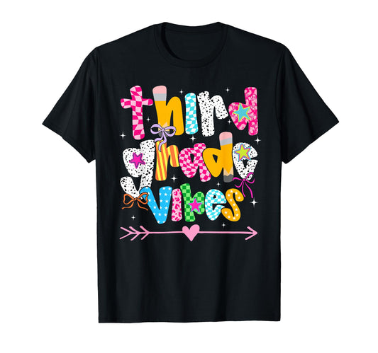 Back To School Groovy Teacher Third Grade T-Shirt - Unique Graphic Unisex - T-Shirt, Sweatshirt, Hoodie