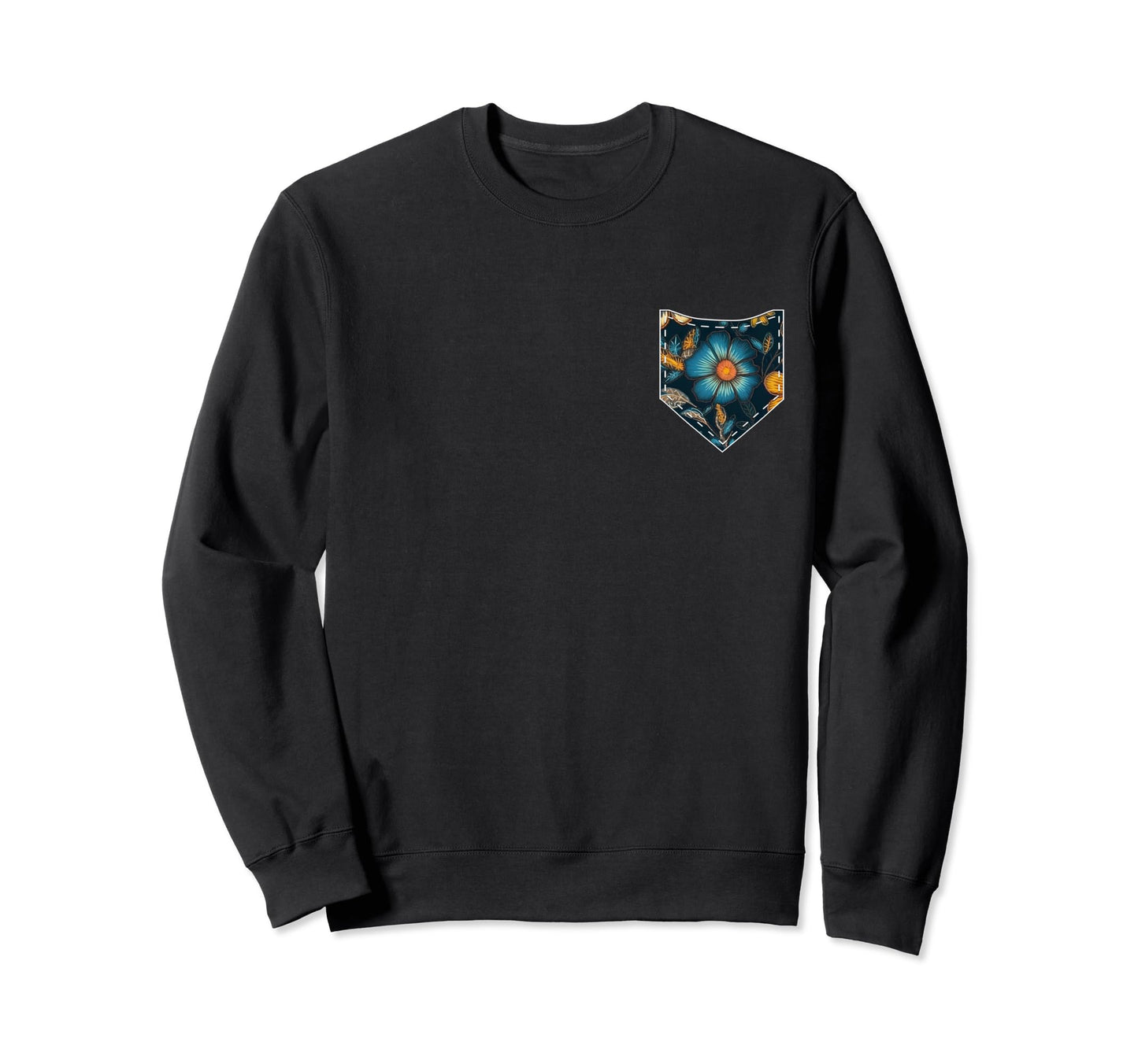 Floral Ukrainian Pocket Summer Sweatshirt - Fun Novelty Design Men Women - T-Shirt, Sweatshirt, Hoodie