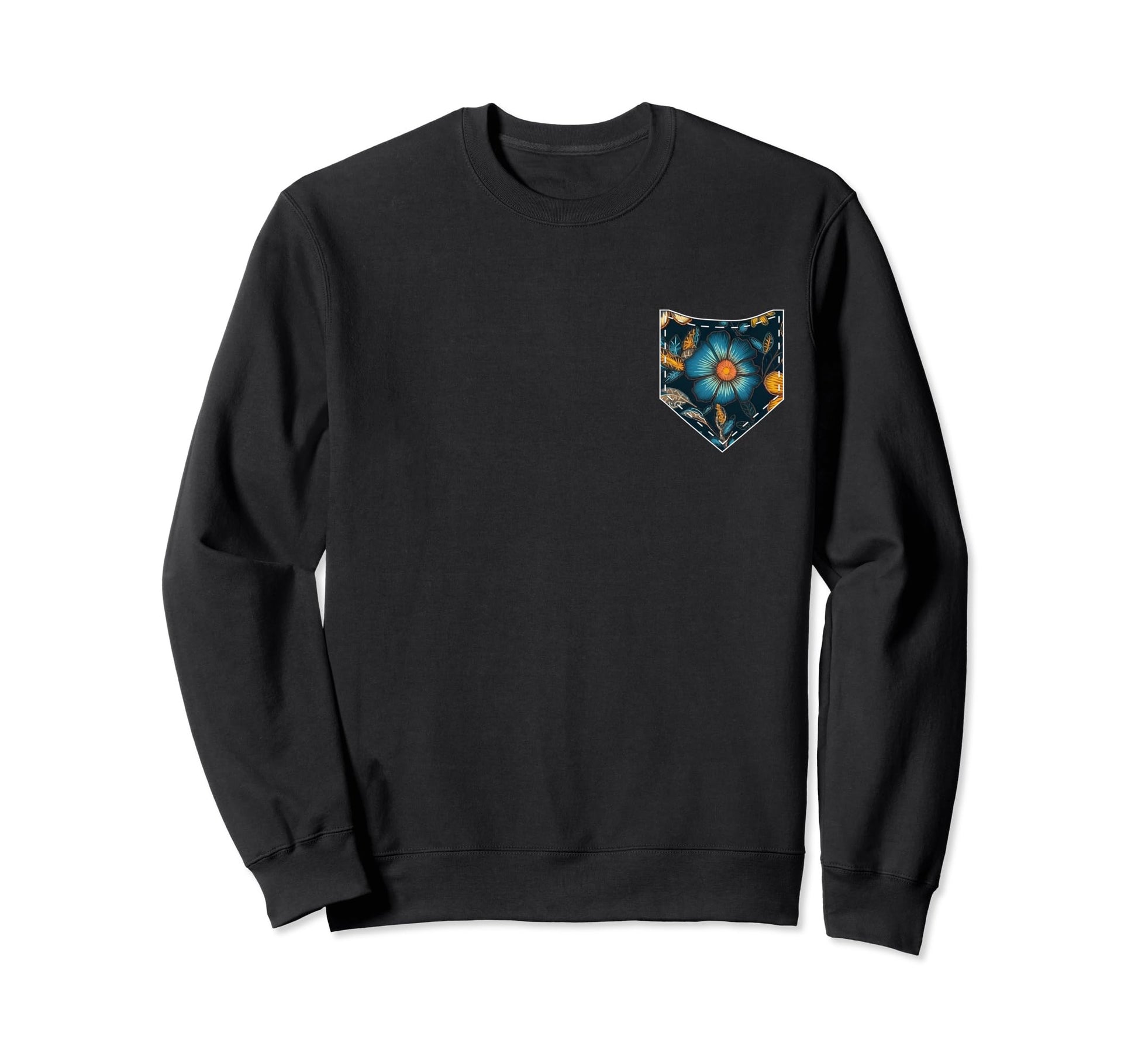 Floral Ukrainian Pocket Summer Sweatshirt - Fun Novelty Design Men Women - T-Shirt, Sweatshirt, Hoodie