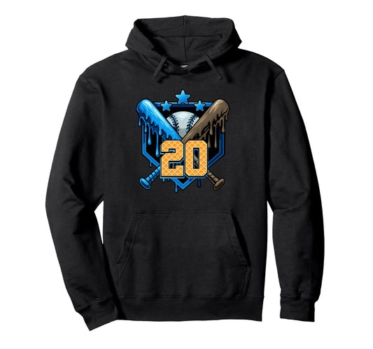 20Th Birthday Baseball Drip Number 20 Hoodie - Streetwear Style Men Women - T-Shirt, Sweatshirt, Hoodie