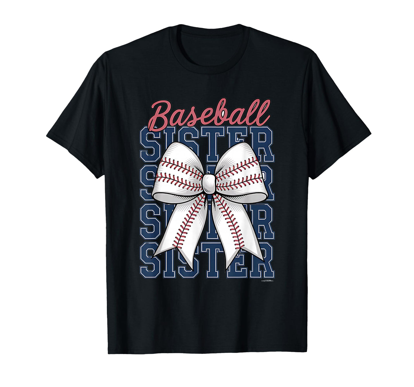 Baseball Sister Coquette Bow T-Shirt - Aesthetic Graphic for Adults - T-Shirt, Sweatshirt, Hoodie