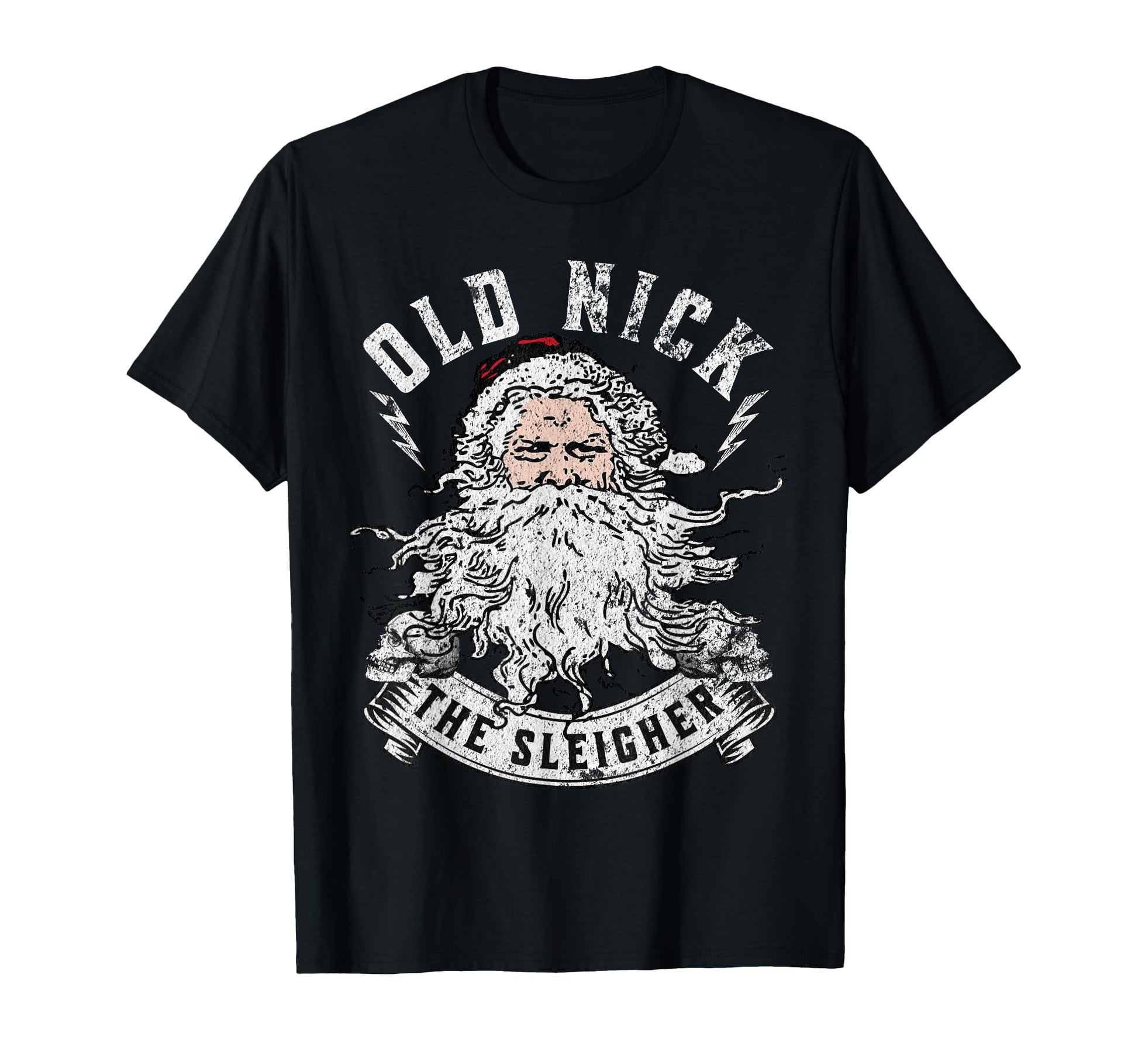 Heavy Metal Santa Punk Rock Sleigher T-Shirt - Custom Art Print Unisex - T-Shirt, Sweatshirt, Hoodie