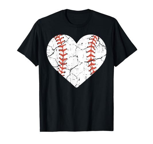 Baseball Heart Sports Player Coach Fan T-Shirt - Minimalist Print Unisex - T-Shirt, Sweatshirt, Hoodie