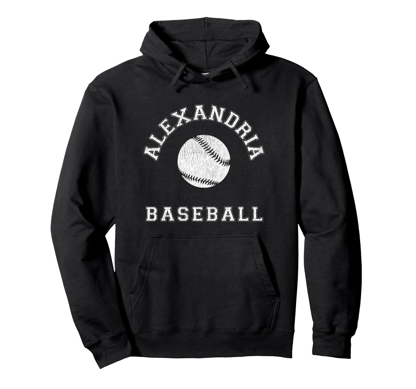 Alexandria Baseball Distressed Hoodie - Graphic Print for Adults - T-Shirt, Sweatshirt, Hoodie
