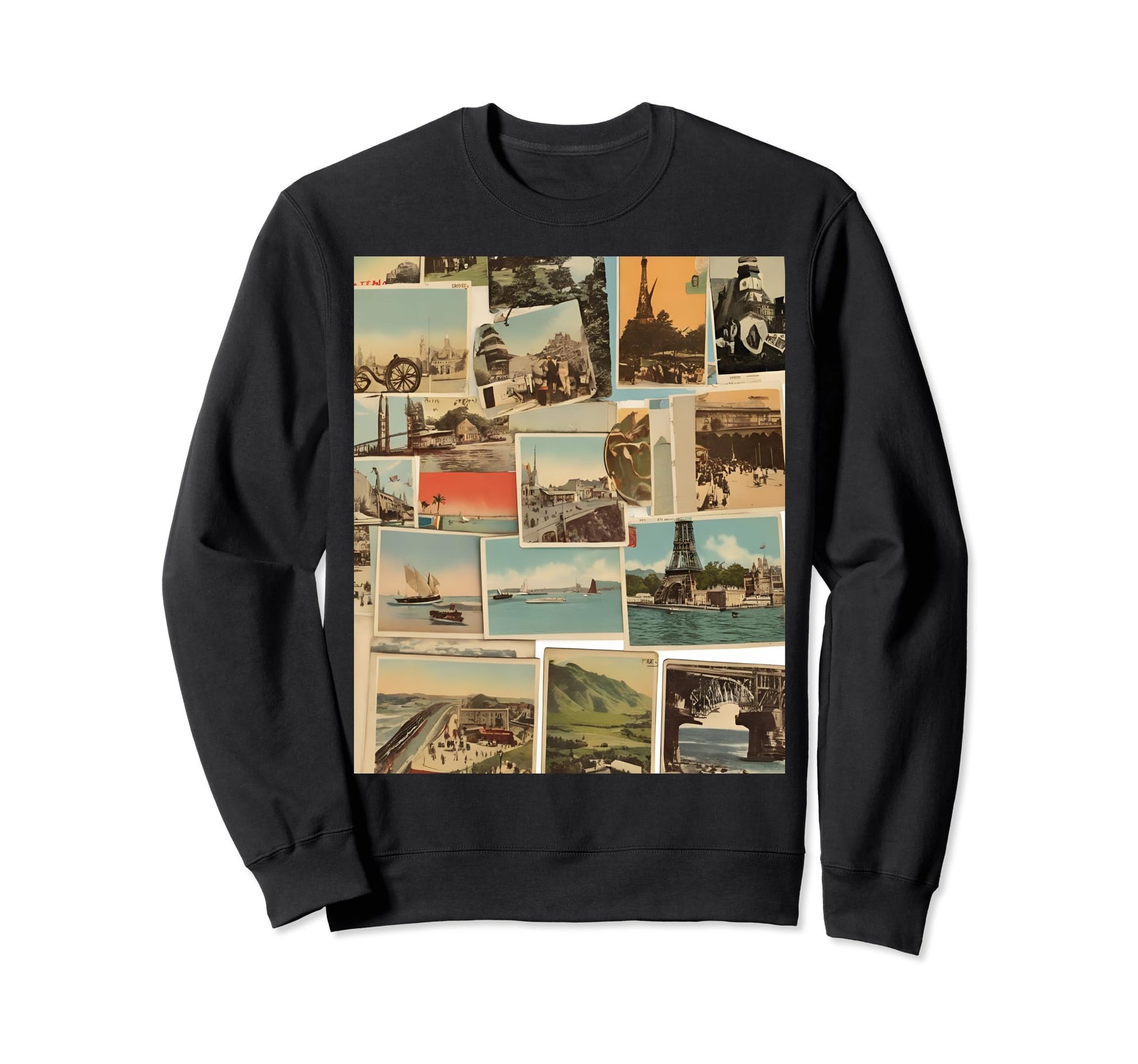 Travel Postcards Collection Sweatshirt - Custom Art Print Men Women - T-Shirt, Sweatshirt, Hoodie