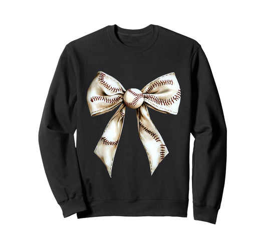 Baseball Coquette Bow Baseball Game Sweatshirt - Trendy Graphic Unisex - T-Shirt, Sweatshirt, Hoodie