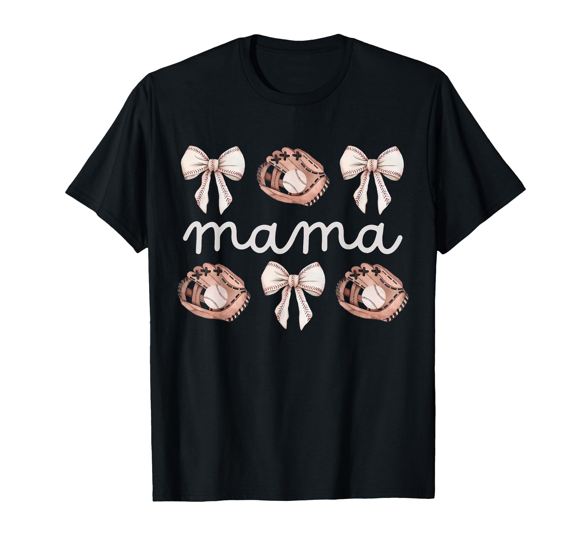 Baseball Mama Coquette Bow Game Day T-Shirt - Unique Graphic for Adults - T-Shirt, Sweatshirt, Hoodie