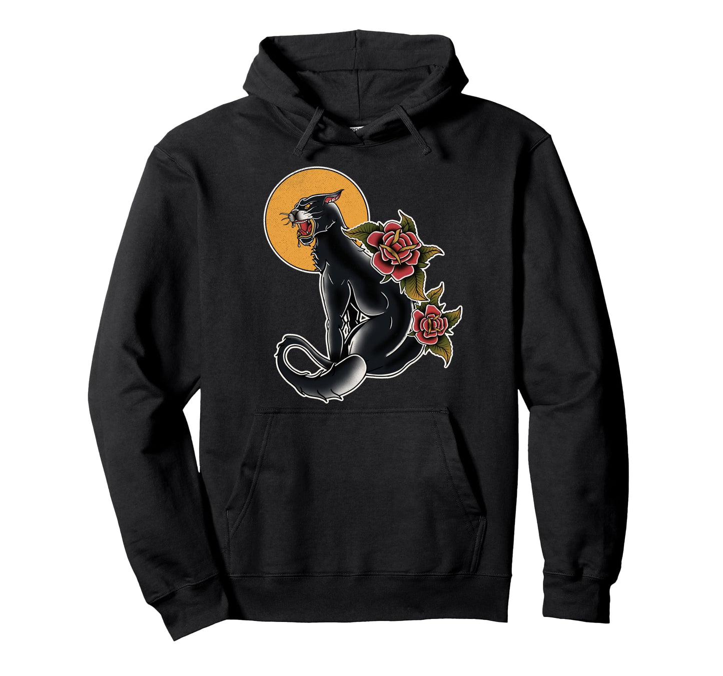 American Traditional Panther Hoodie - Casual Everyday Wear Men Women - T-Shirt, Sweatshirt, Hoodie
