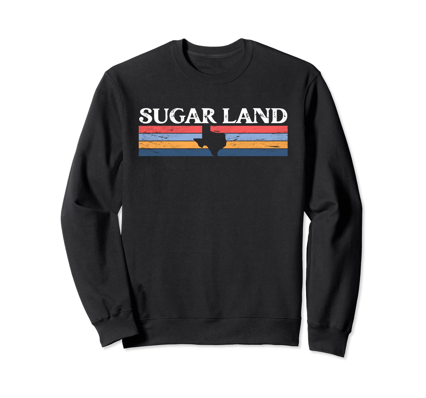 Sugar Land Texas Tx Stripes Sweatshirt - Casual Everyday Wear Men Women - T-Shirt, Sweatshirt, Hoodie