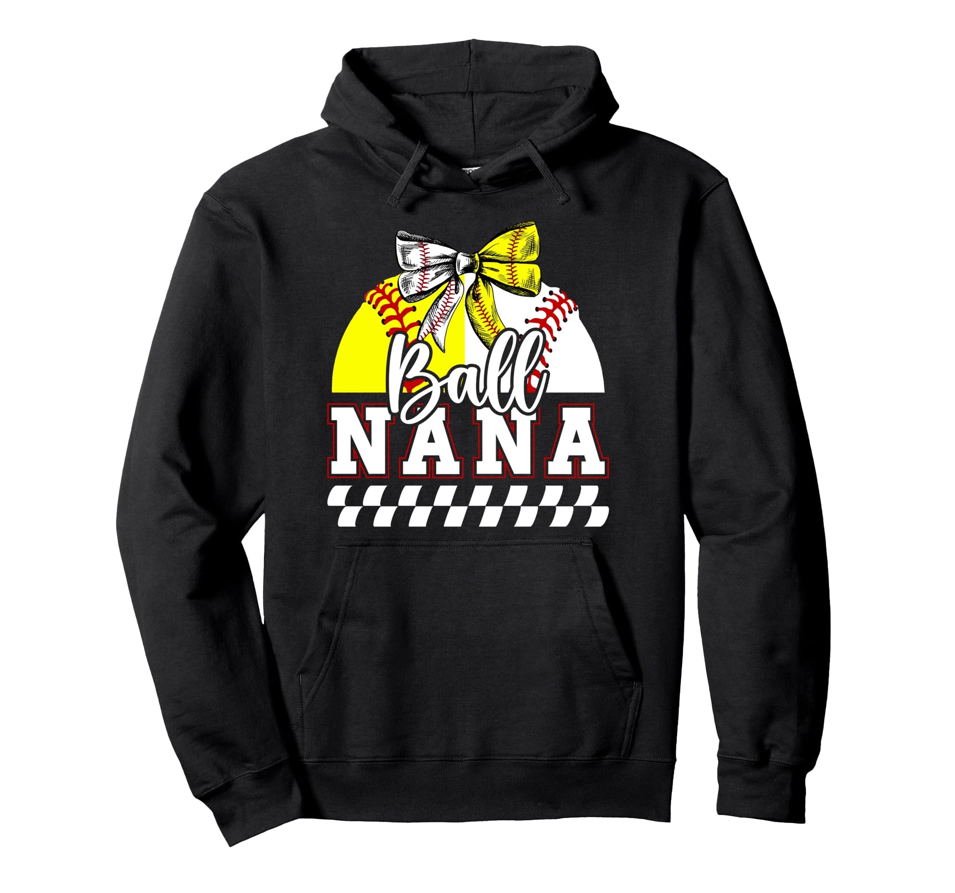Ball Nana Grandma Coquette Baseball Hoodie - Aesthetic Graphic for Adults - T-Shirt, Sweatshirt, Hoodie